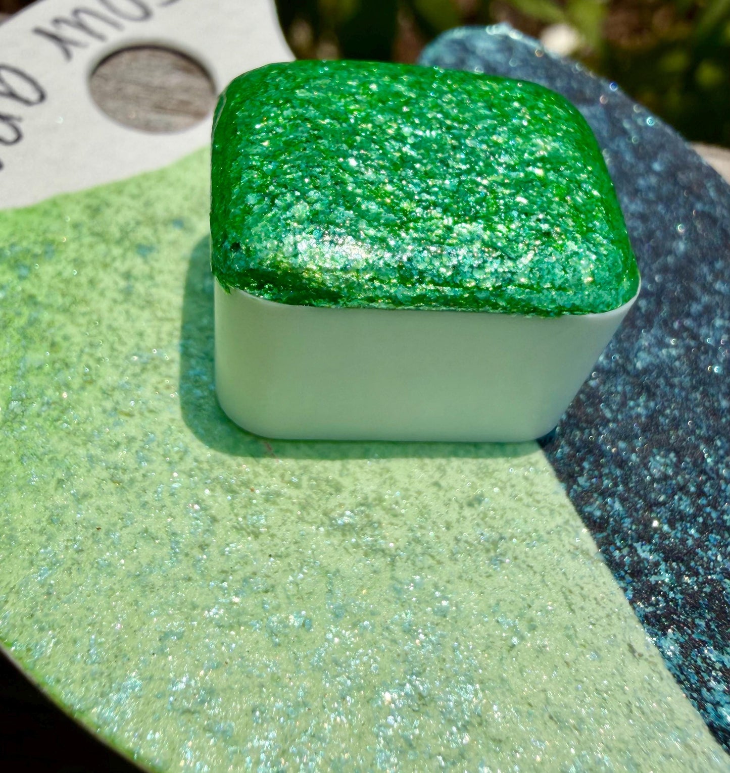Sour Apple | Large Particle Mica | Handmade Watercolors | Handmade Paint | Watercolors | Watercolor Artist | Handmade Watercolor |