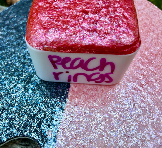 Peach Rings | Large Particle Mica | Handmade Watercolors | Handmade Paint | Watercolors | Watercolor Artist | Handmade Watercolor |
