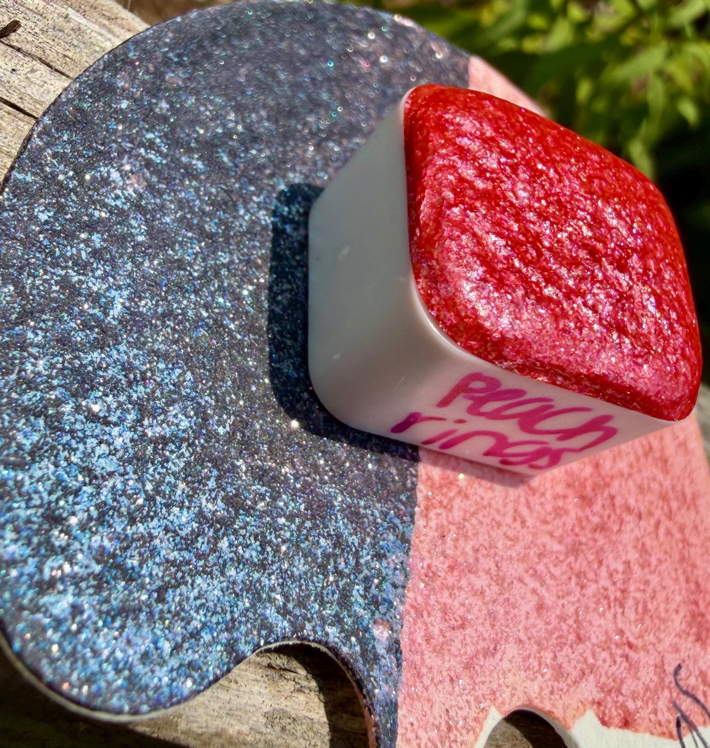 Peach Rings | Large Particle Mica | Handmade Watercolors | Handmade Paint | Watercolors | Watercolor Artist | Handmade Watercolor |