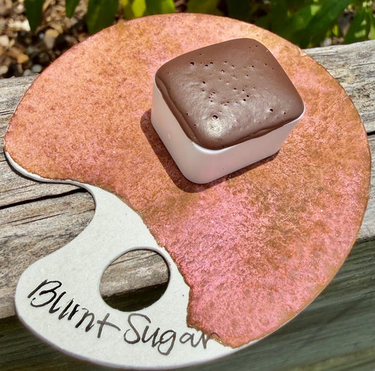 Burnt Sugar | VERY LIGHT SHIM | Matte & Shimmer Blend | Handmade Watercolors | Handmade Paint | Watercolors | Watercolor | Watercolor Artist