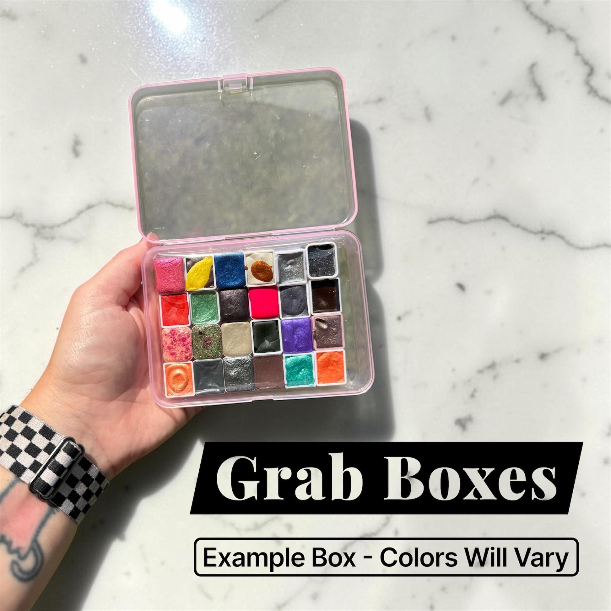 Grab Boxes | Handmade Watercolors | Half Pans | Custom Colors | Watercolor Paint | Bundles |