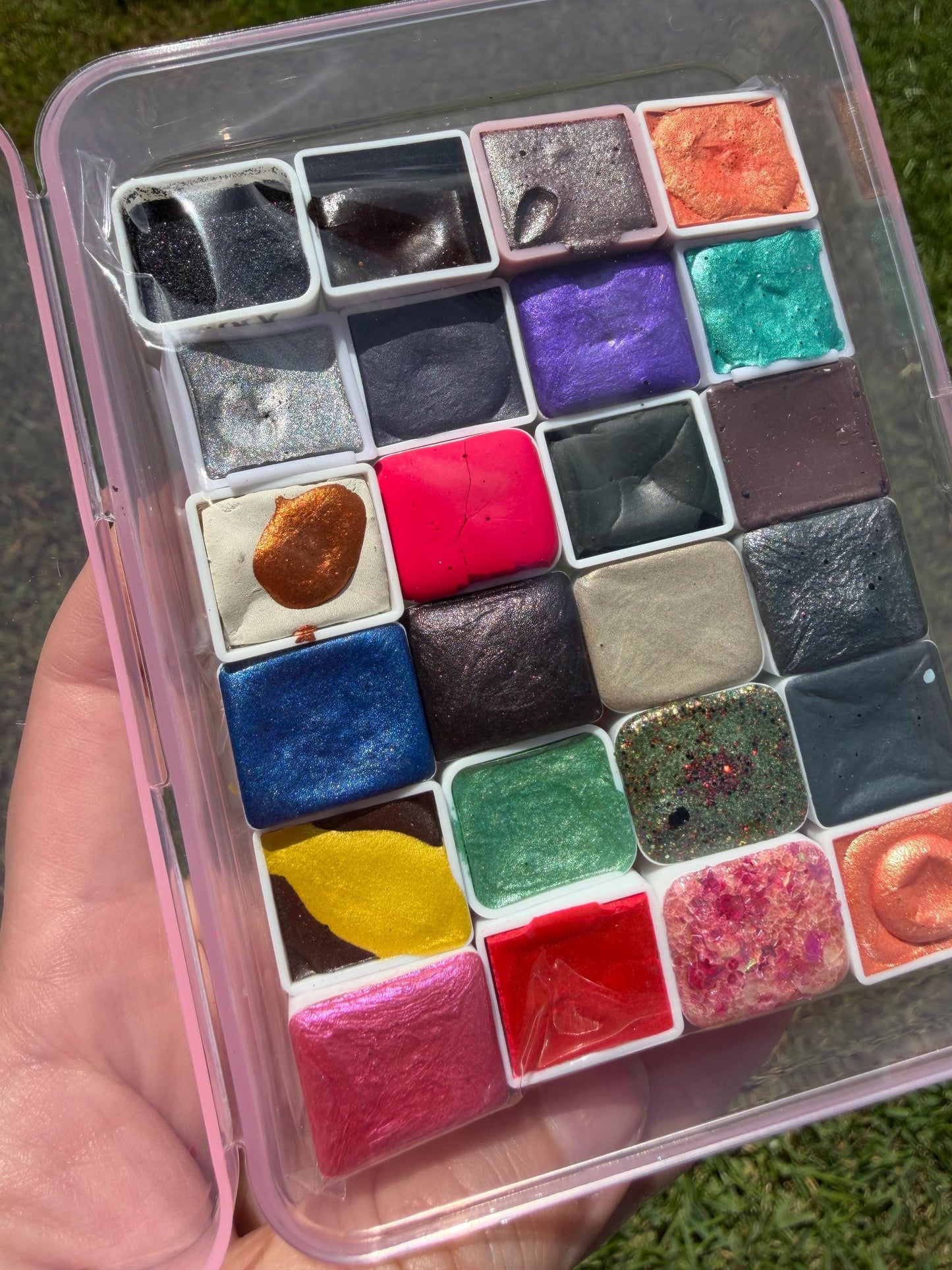 Grab Boxes | Handmade Watercolors | Half Pans | Custom Colors | Watercolor Paint | Bundles |