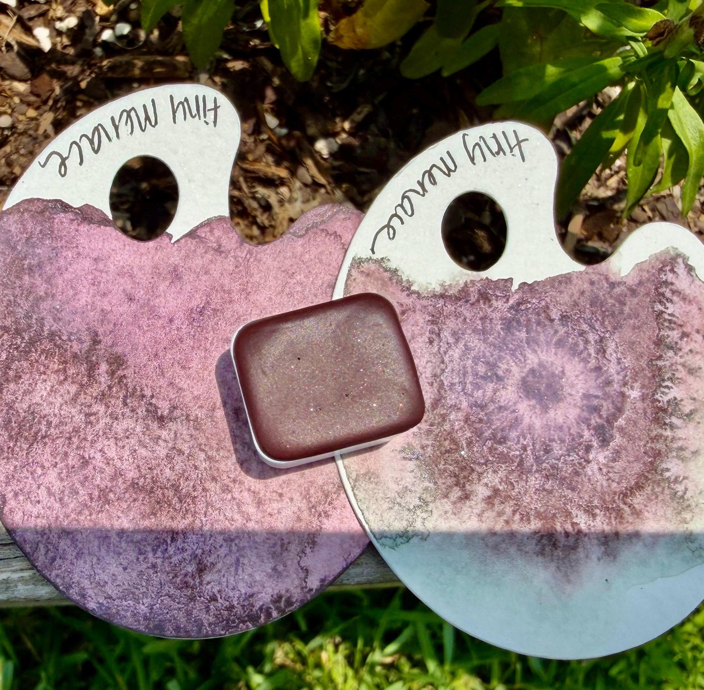 Tiny Menace | Handmade Watercolors | GRANULATING | Handmade Cards | Watercolor Florals | Matte Pigment | Half Pans