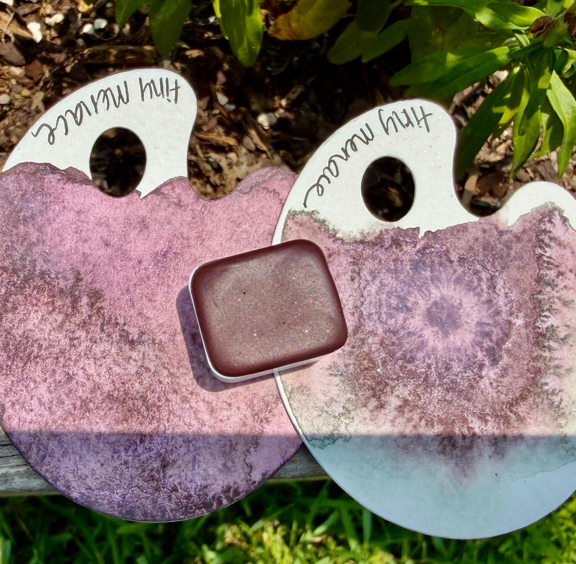 Tiny Menace | Handmade Watercolors | GRANULATING | Handmade Cards | Watercolor Florals | Matte Pigment | Half Pans