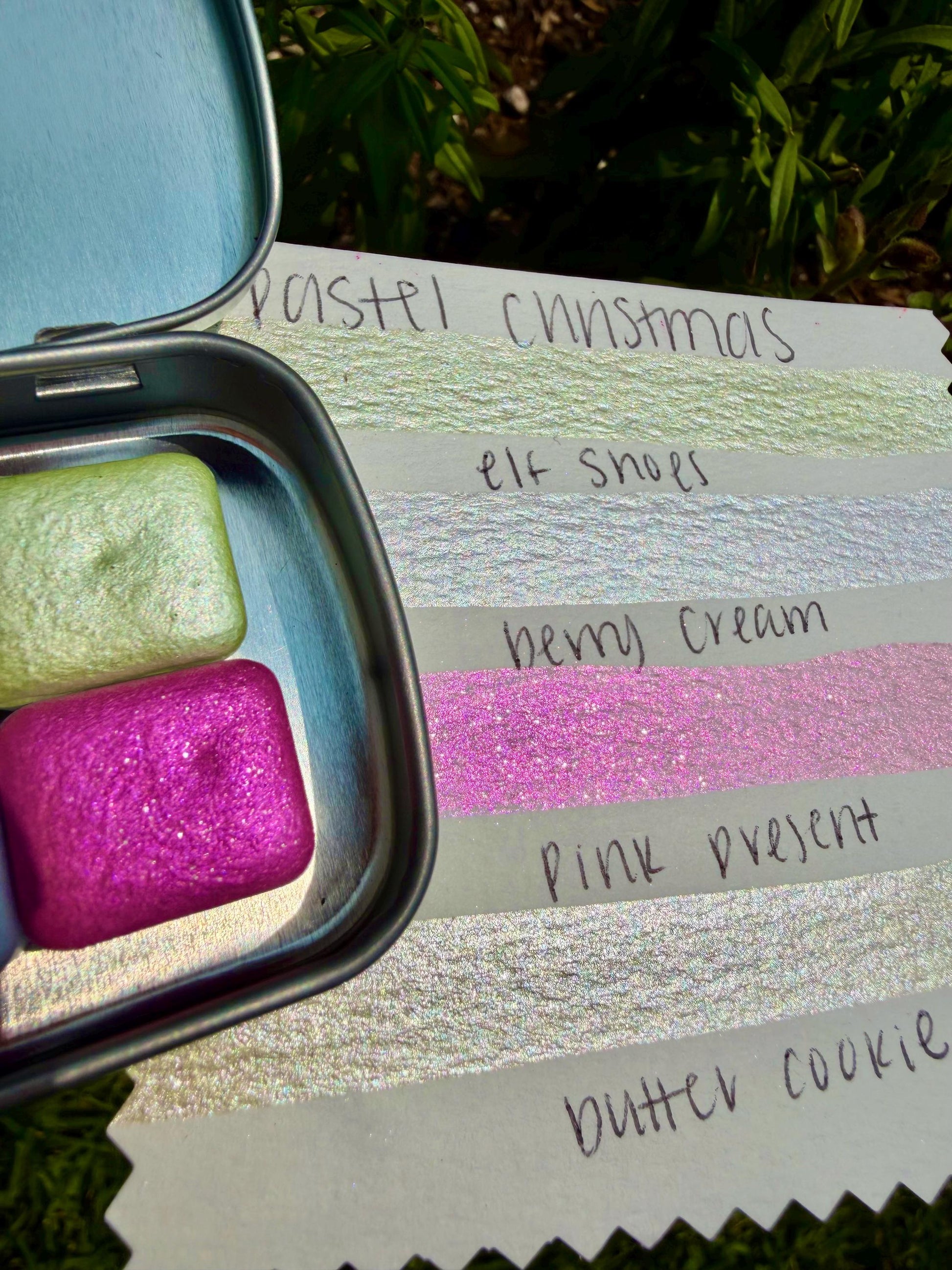 Pastel Christmas Watercolors | Watercolor Sets | Sets OR Singles Available | Handmade Paints | Christmas In July