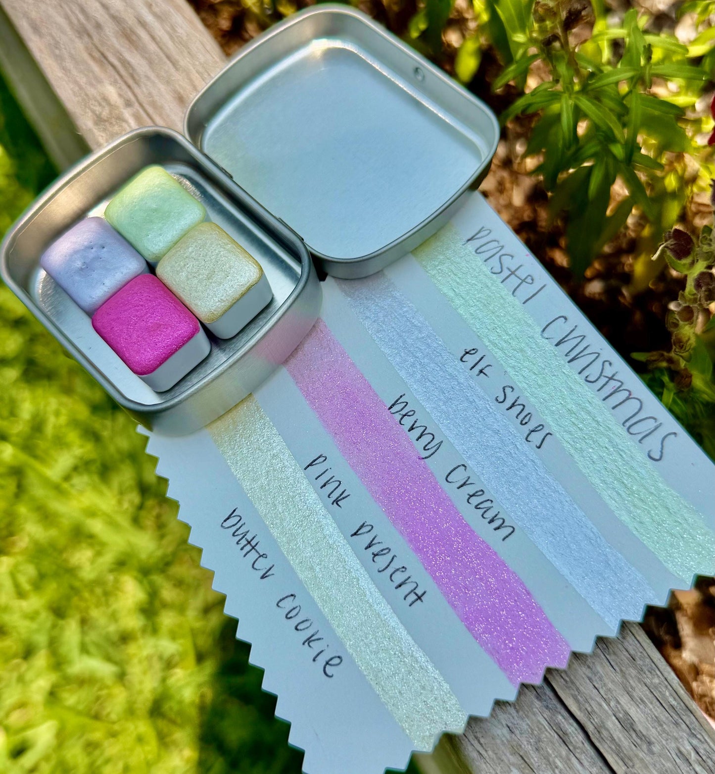 Pastel Christmas Watercolors | Watercolor Sets | Sets OR Singles Available | Handmade Paints | Christmas In July