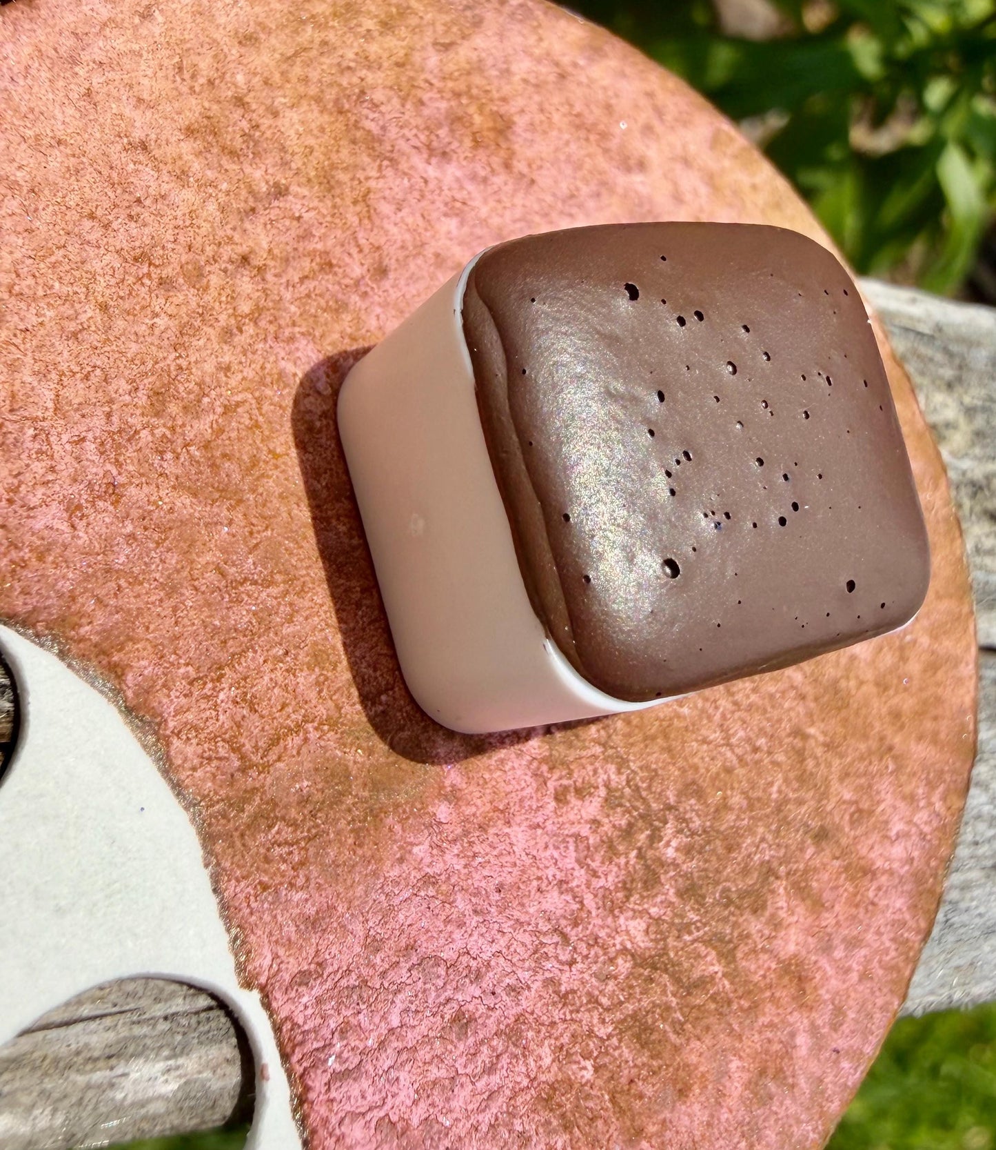 Burnt Sugar | VERY LIGHT SHIM | Matte & Shimmer Blend | Handmade Watercolors | Handmade Paint | Watercolors | Watercolor | Watercolor Artist
