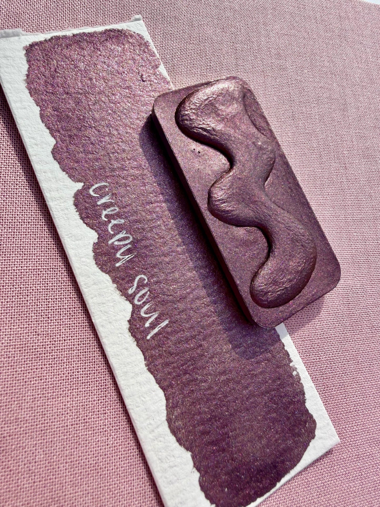 Creepy Soul | Limited Color | Matte and Shimmer Blend | XL Metal Squiggle Pan | Handmade Paint | Watercolors | Watercolor |