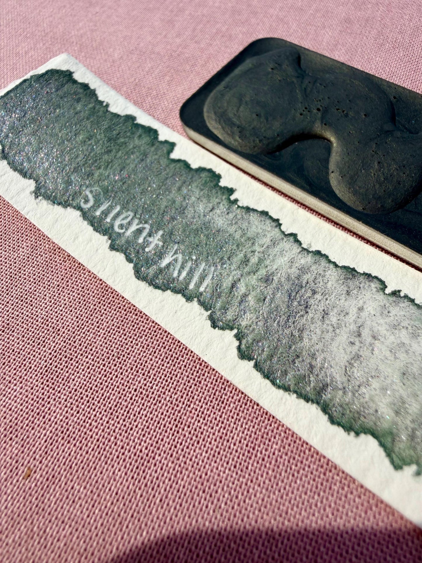 Silent Hill | Limited Color | Matte and Shimmer Blend | XL Metal Squiggle Pan | Handmade Paint | Watercolors | Watercolor |