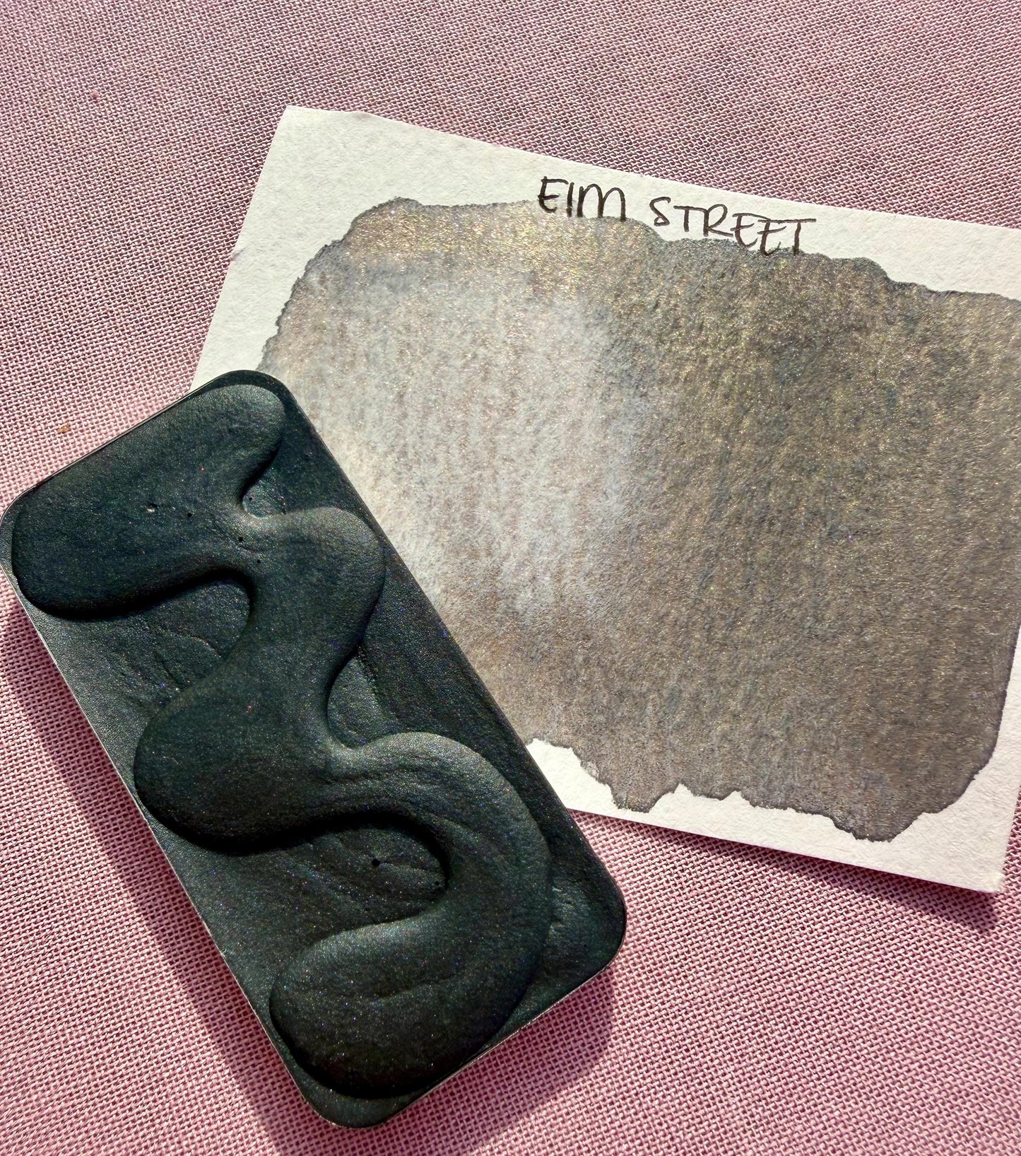 Elm Street | Limited Color | Matte and Shimmer Blend | XL Metal Squiggle Pan | Handmade Paint | Watercolors | Watercolor |