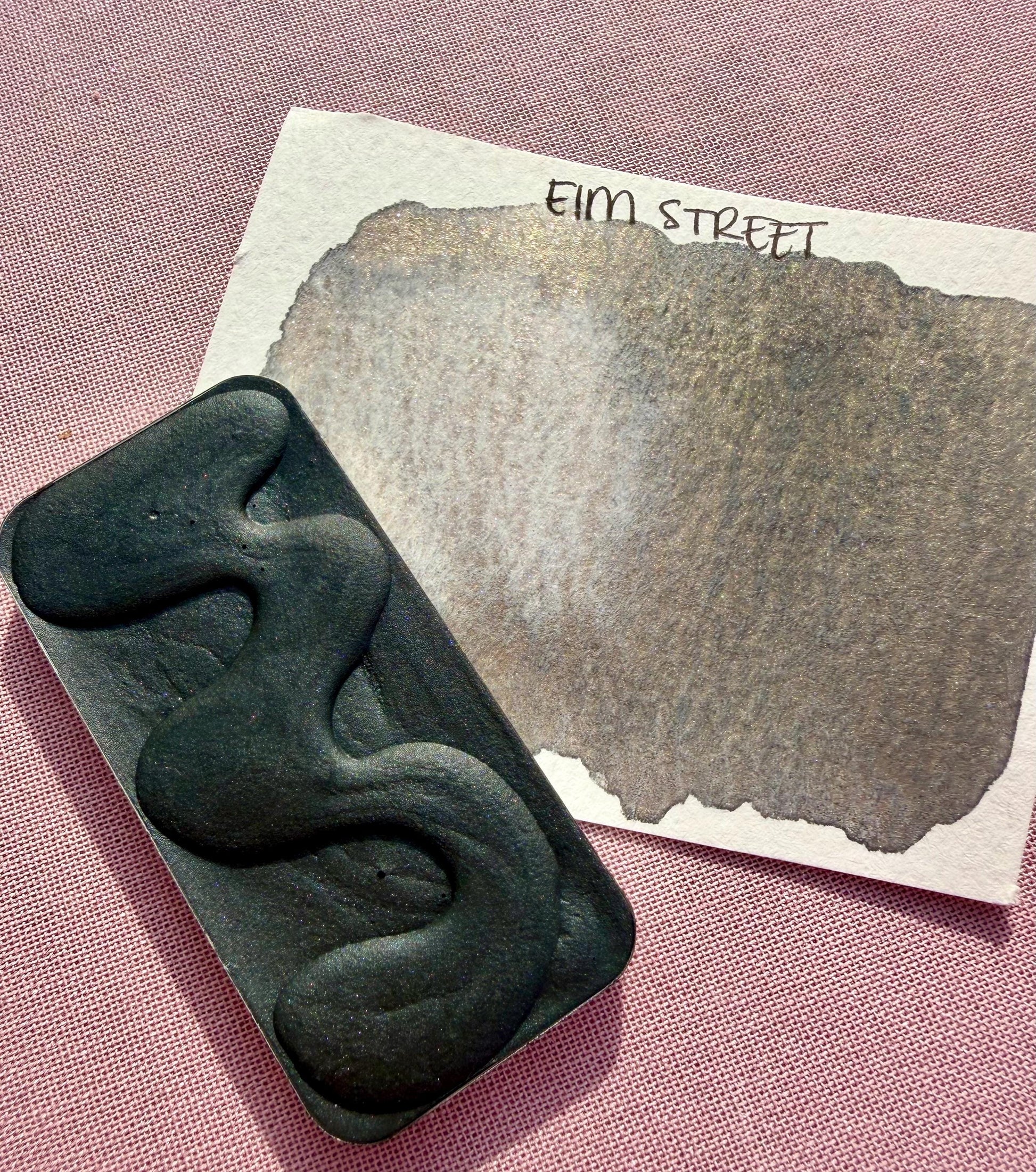 Elm Street | Limited Color | Matte and Shimmer Blend | XL Metal Squiggle Pan | Handmade Paint | Watercolors | Watercolor |
