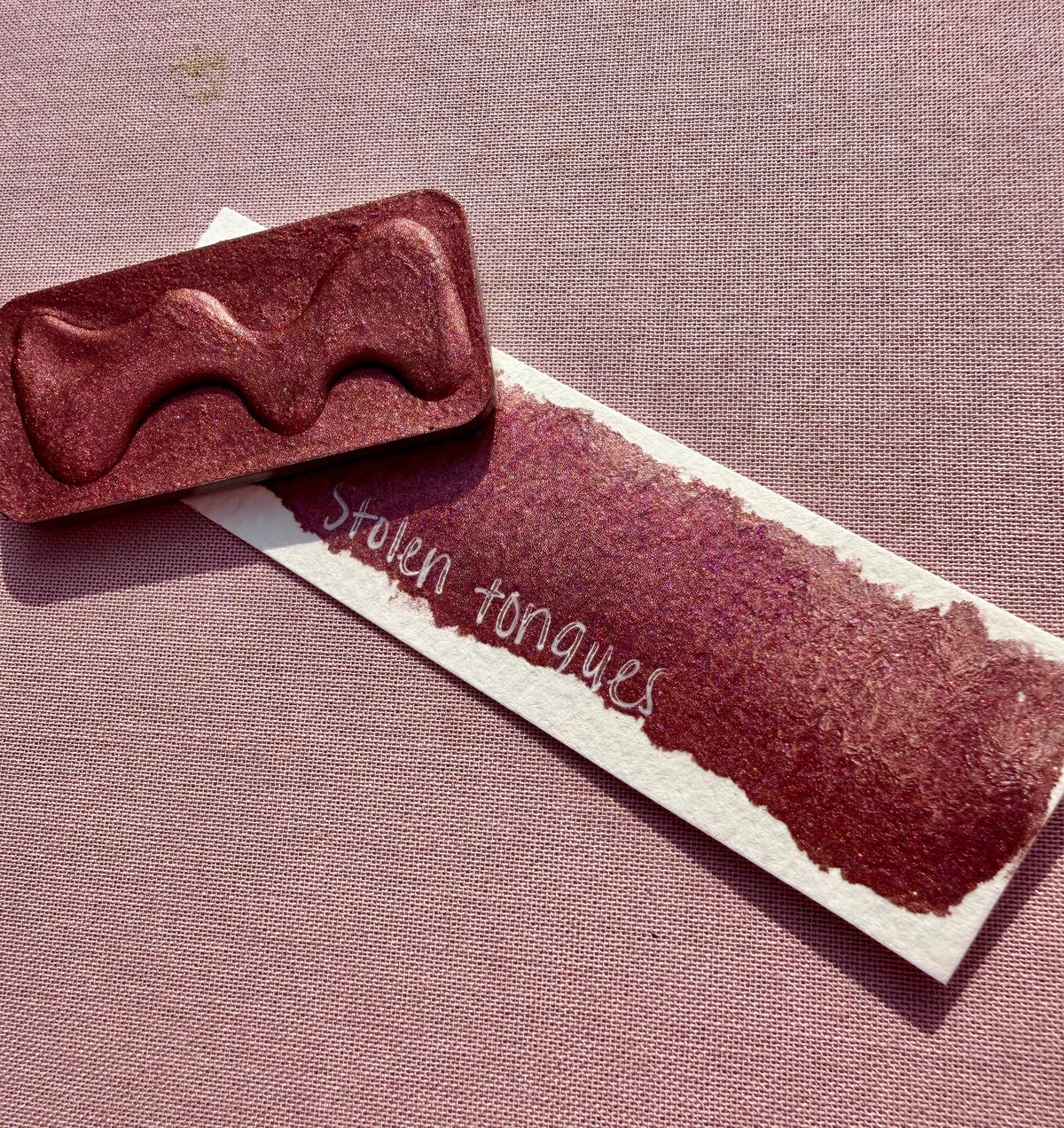 Stolen Tounges | Limited Color | Matte and Shimmer Blend | XL Metal Squiggle Pan | Handmade Paint | Watercolors | Watercolor |