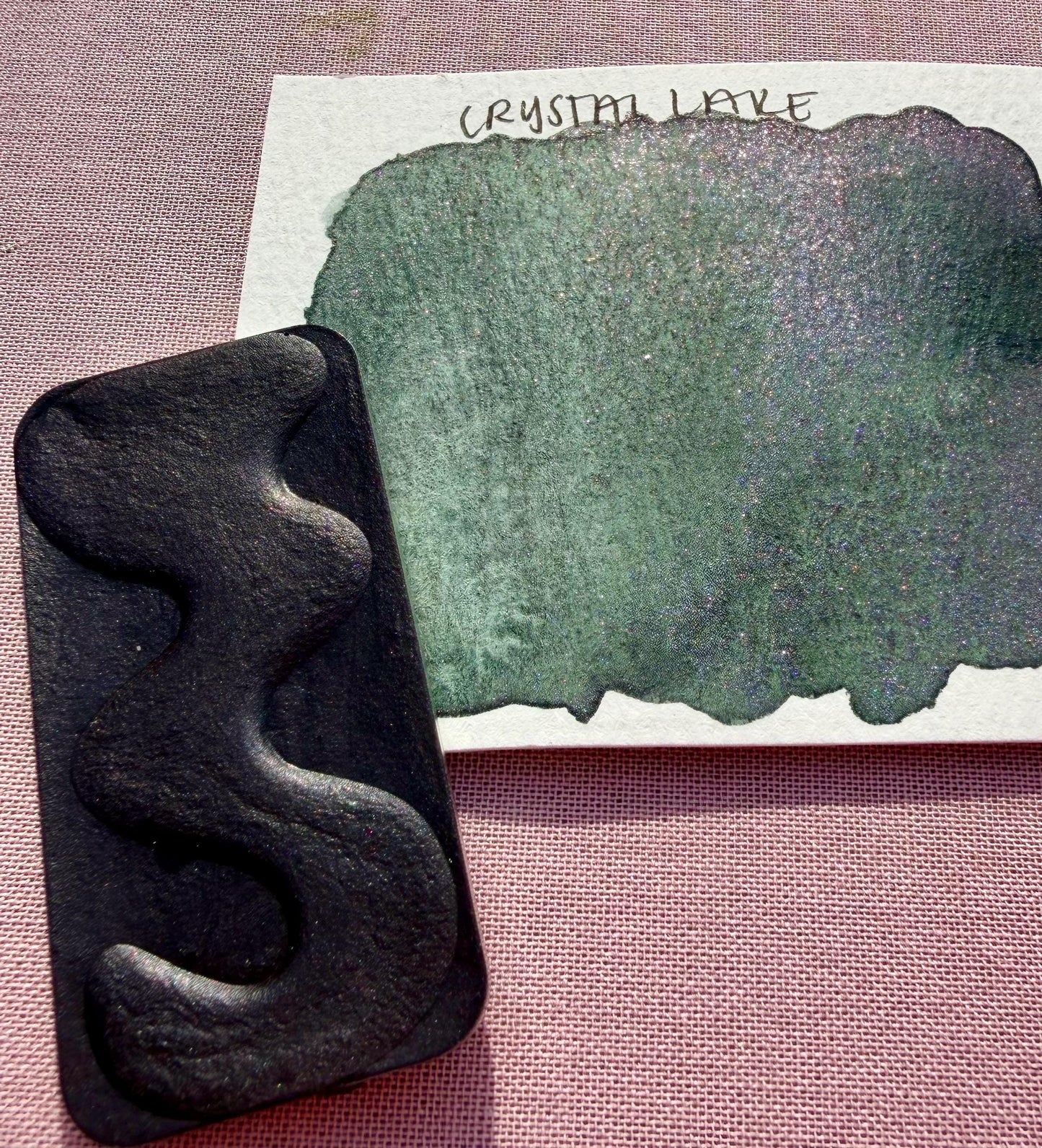 Crystal Lake | Limited Color | Matte and Shimmer Blend | XL Metal Squiggle Pan | Handmade Paint | Watercolors | Watercolor |