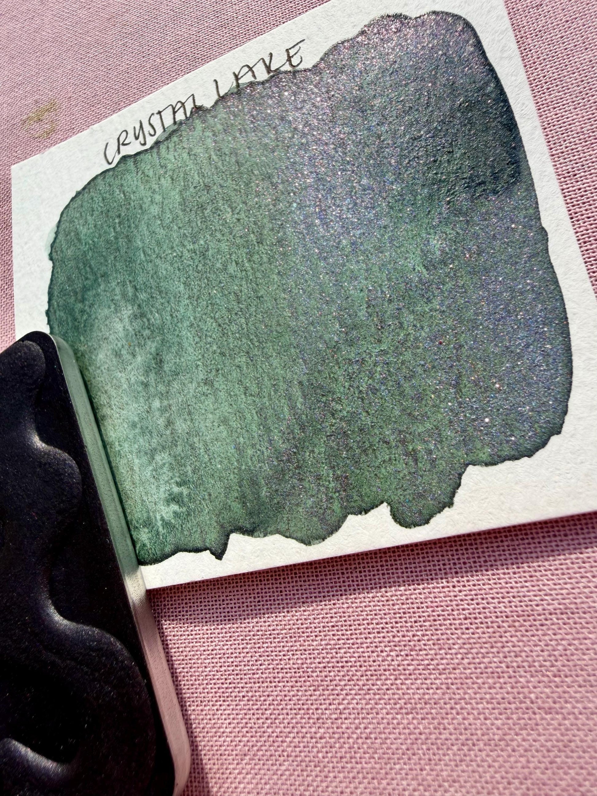 Crystal Lake | Limited Color | Matte and Shimmer Blend | XL Metal Squiggle Pan | Handmade Paint | Watercolors | Watercolor |