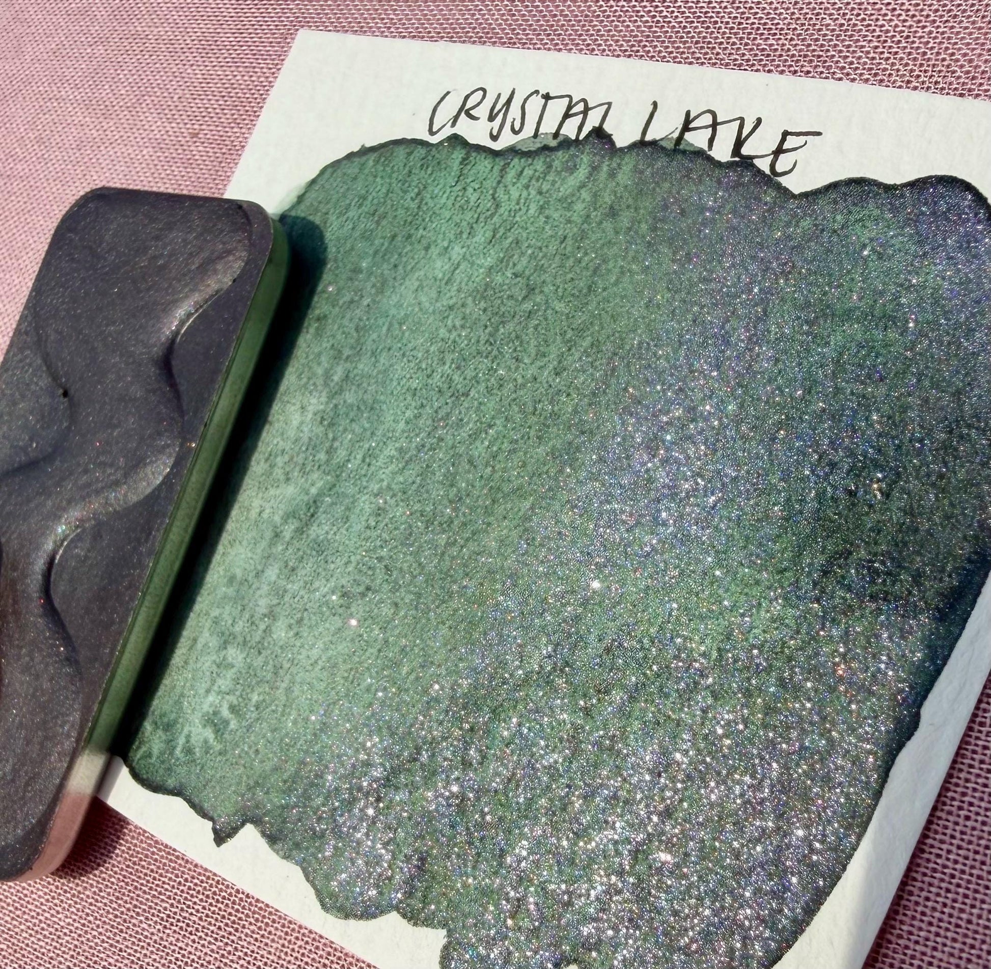 Crystal Lake | Limited Color | Matte and Shimmer Blend | XL Metal Squiggle Pan | Handmade Paint | Watercolors | Watercolor |