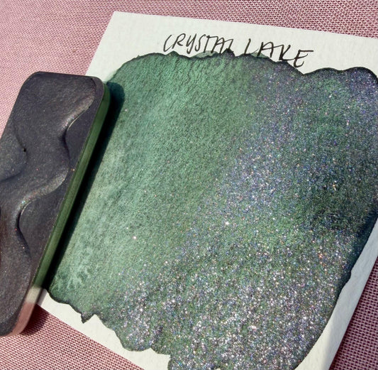 Crystal Lake | Limited Color | Matte and Shimmer Blend | XL Metal Squiggle Pan | Handmade Paint | Watercolors | Watercolor |
