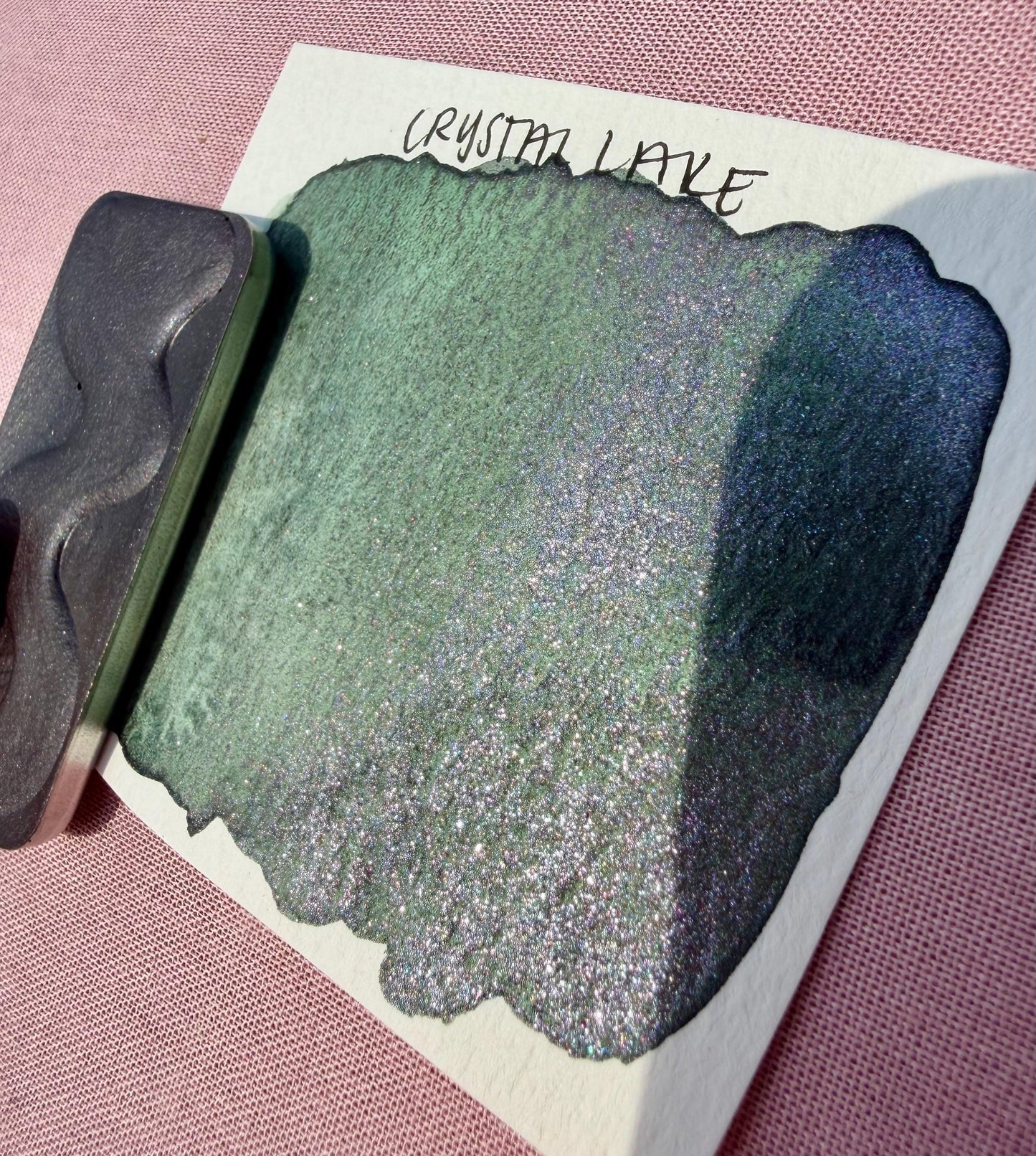 Crystal Lake | Limited Color | Matte and Shimmer Blend | XL Metal Squiggle Pan | Handmade Paint | Watercolors | Watercolor |