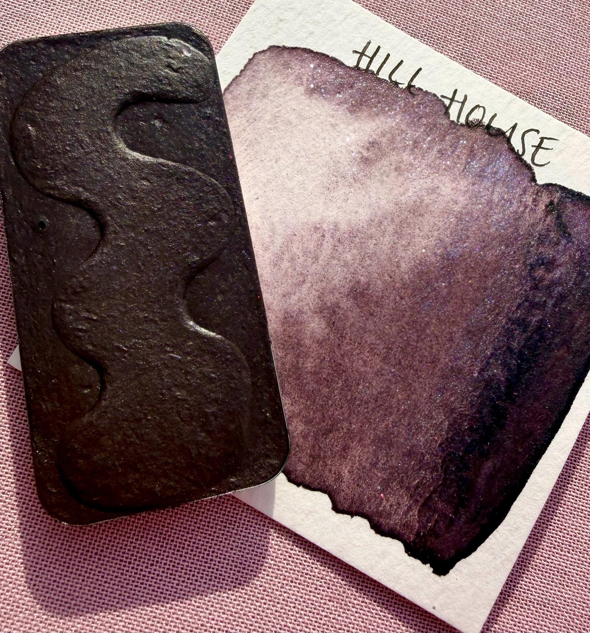 Hill House | Limited Color | Matte and Shimmer Blend | XL Metal Squiggle Pan | Handmade Paint | Watercolors | Watercolor |