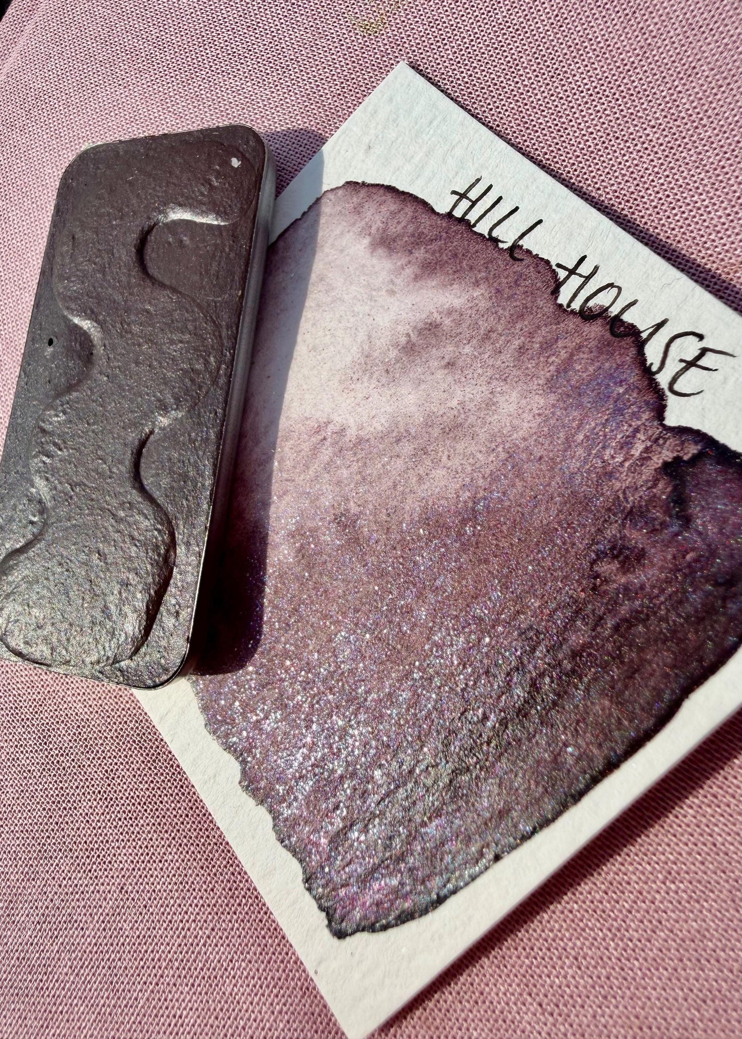 Hill House | Limited Color | Matte and Shimmer Blend | XL Metal Squiggle Pan | Handmade Paint | Watercolors | Watercolor |