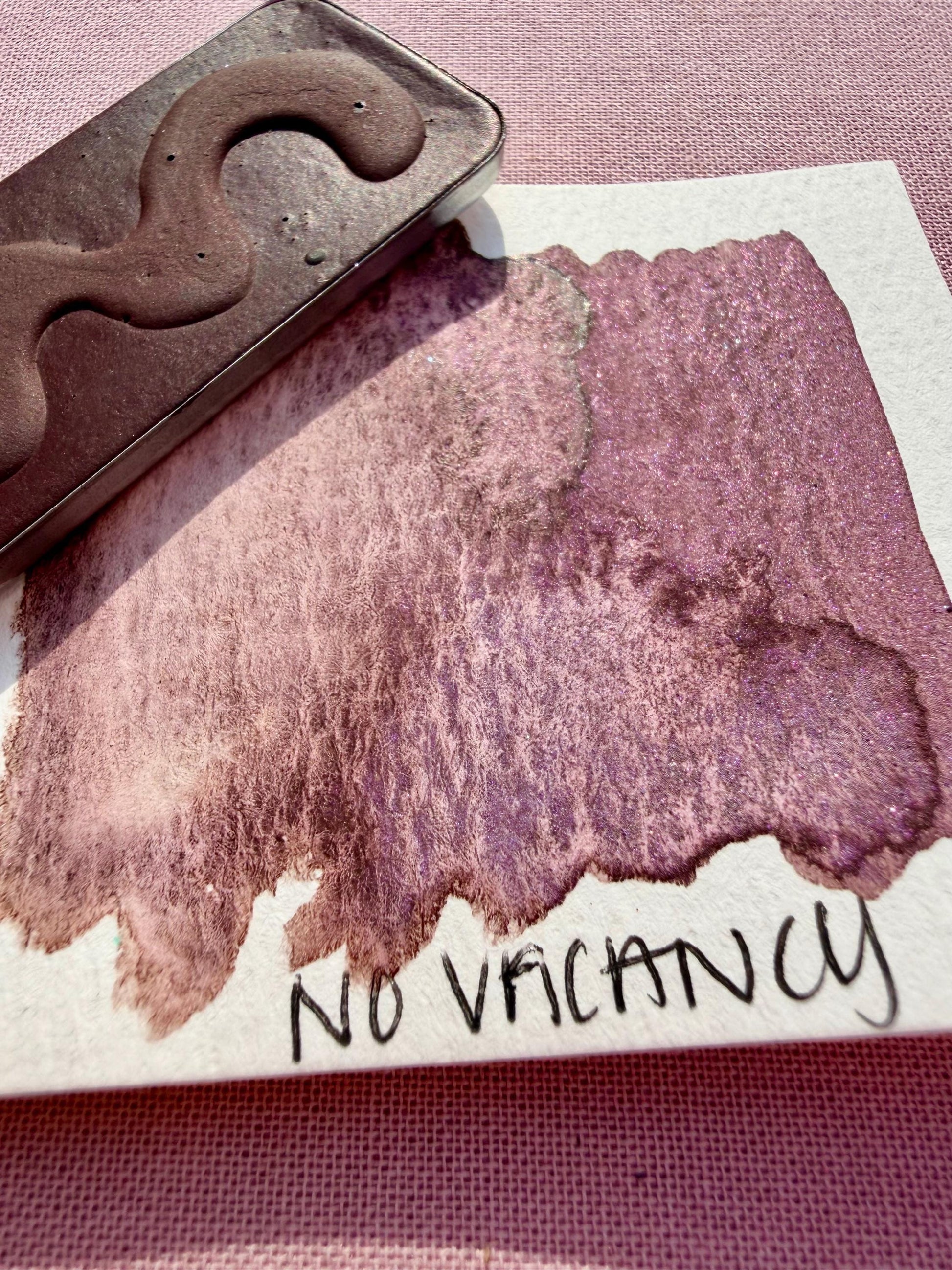 No Vacancy | Limited Color | Matte and Shimmer Blend | XL Metal Squiggle Pan | Handmade Paint | Watercolors | Watercolor |