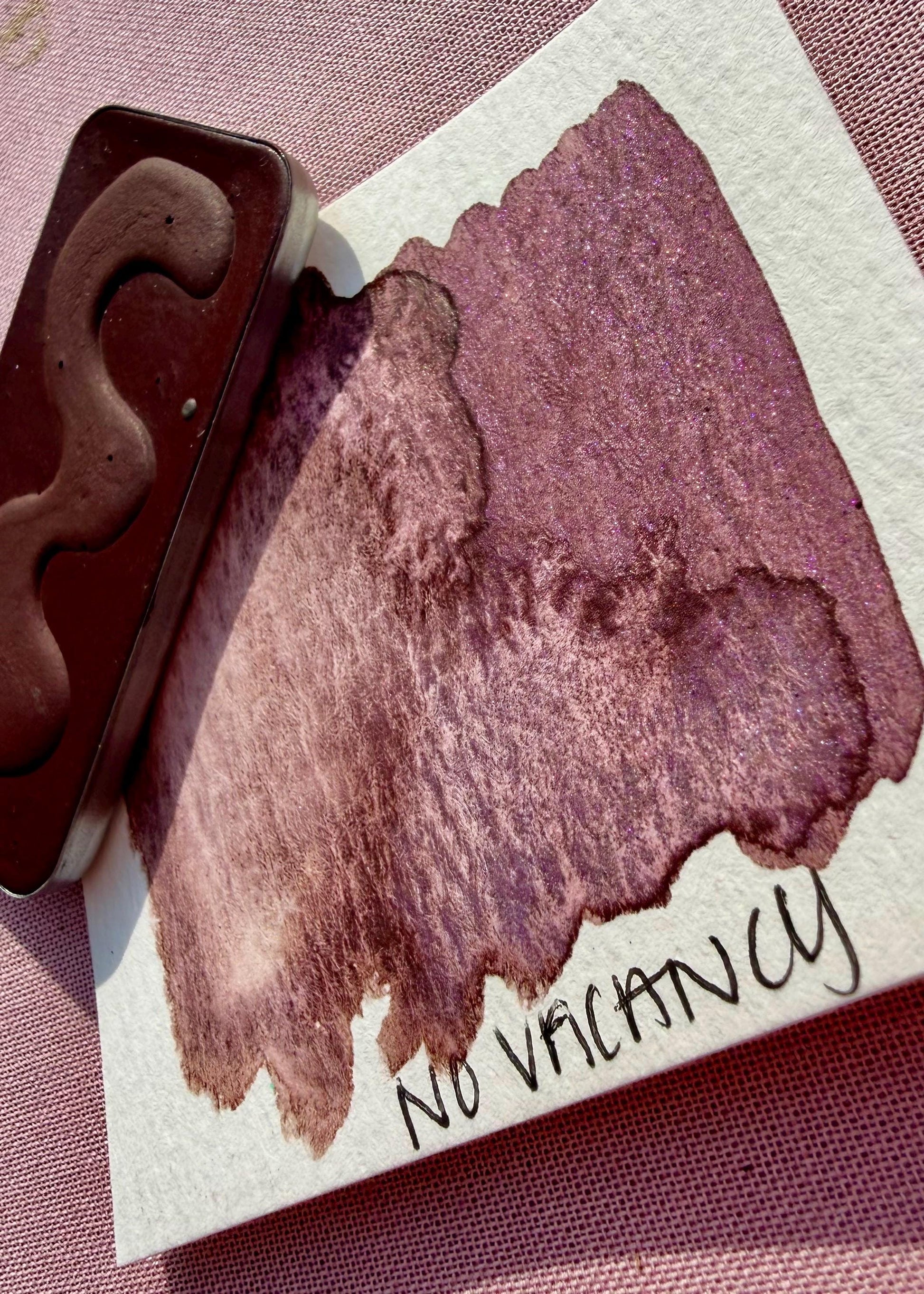 No Vacancy | Limited Color | Matte and Shimmer Blend | XL Metal Squiggle Pan | Handmade Paint | Watercolors | Watercolor |