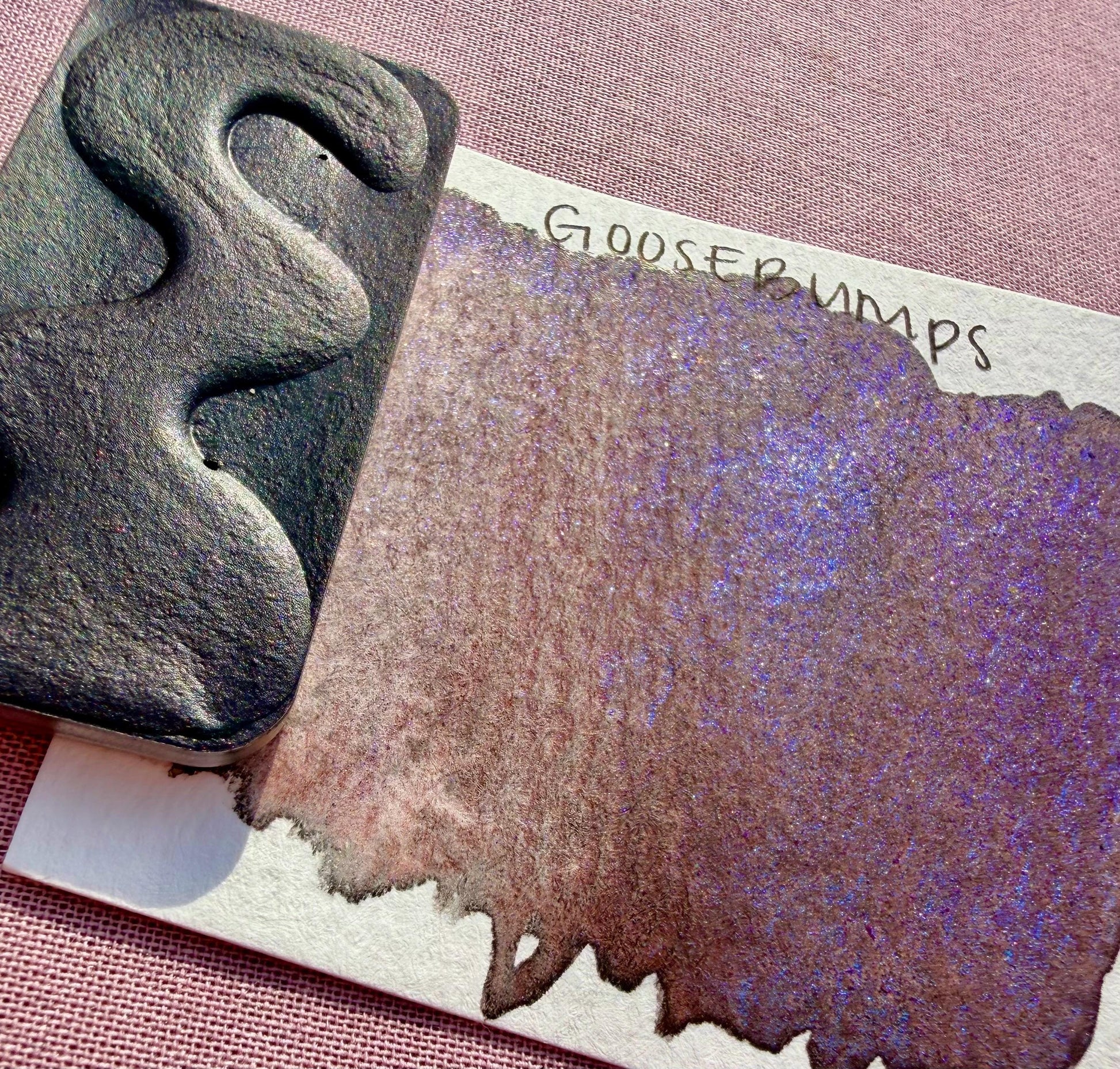 Goosebumps | Limited Color | Matte and Shimmer Blend | XL Metal Squiggle Pan | Handmade Paint | Watercolors | Watercolor |