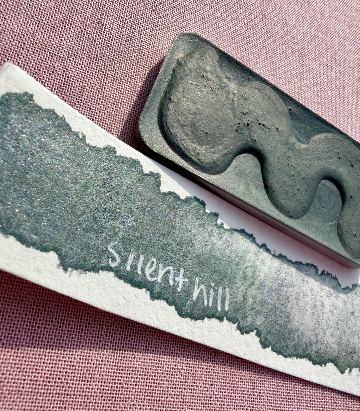 Silent Hill | Limited Color | Matte and Shimmer Blend | XL Metal Squiggle Pan | Handmade Paint | Watercolors | Watercolor |