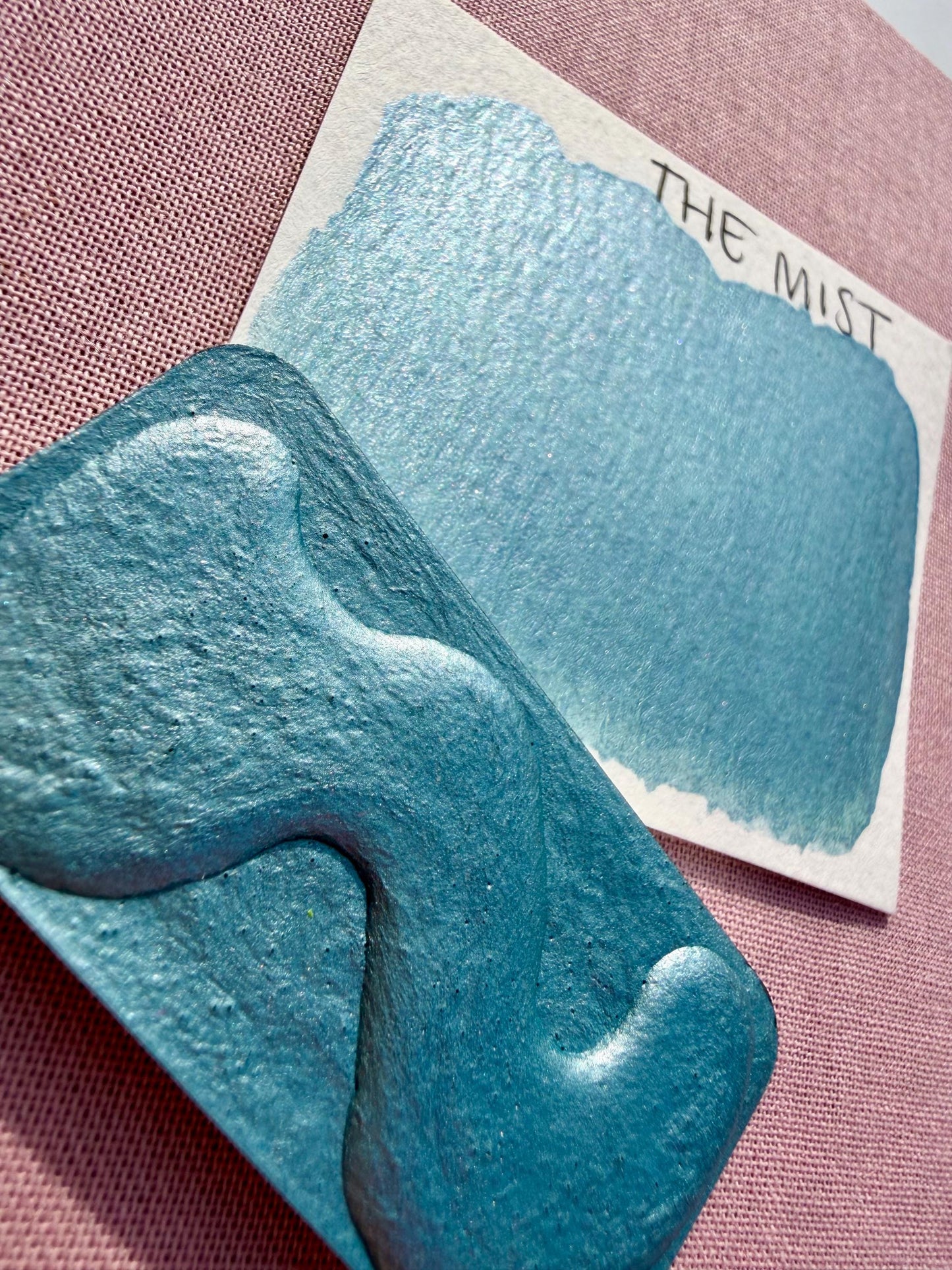 The Mist | Limited Color | Matte and Shimmer Blend | XL Metal Squiggle Pan | Handmade Paint | Watercolors | Watercolor |