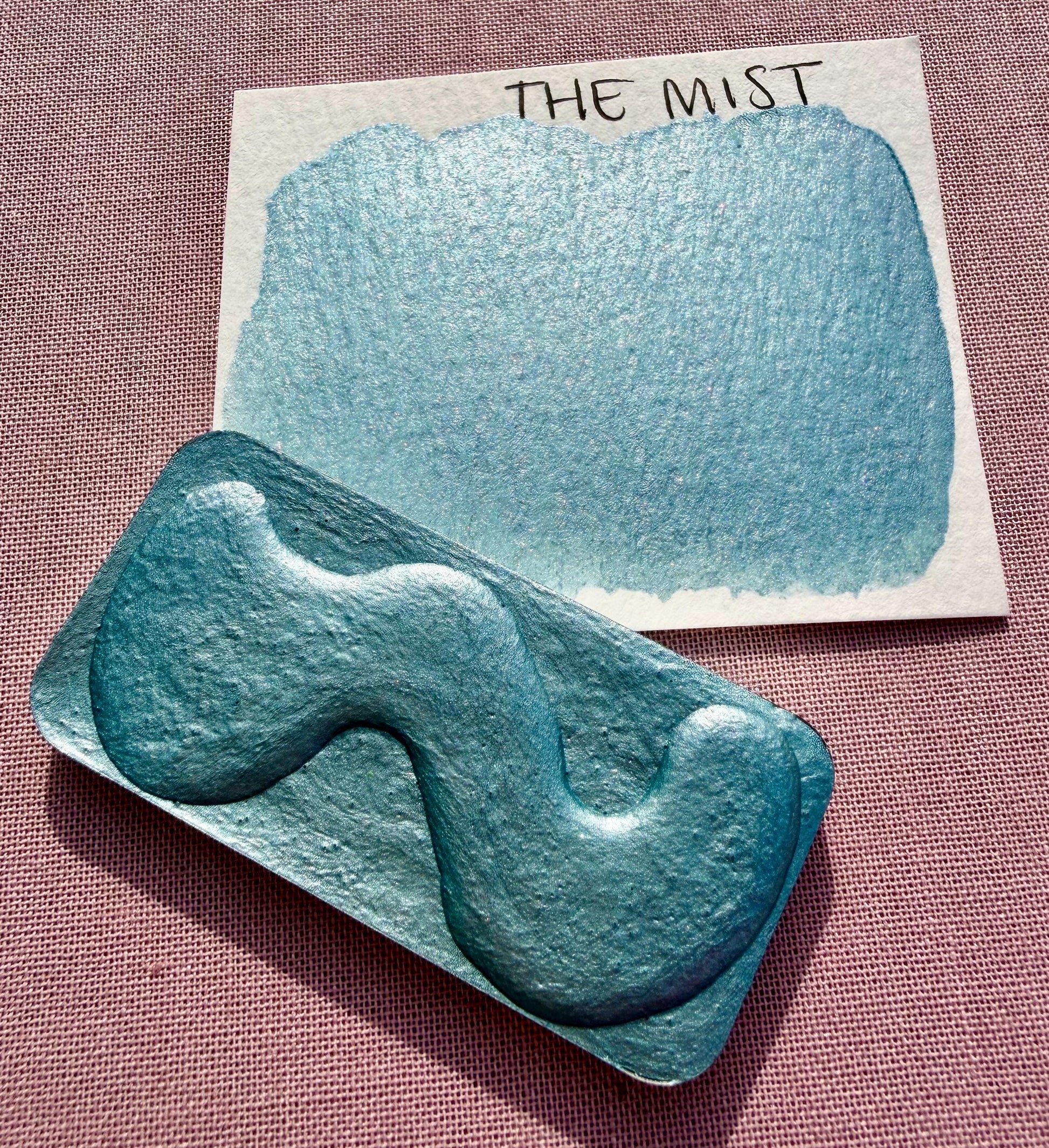 The Mist | Limited Color | Matte and Shimmer Blend | XL Metal Squiggle Pan | Handmade Paint | Watercolors | Watercolor |