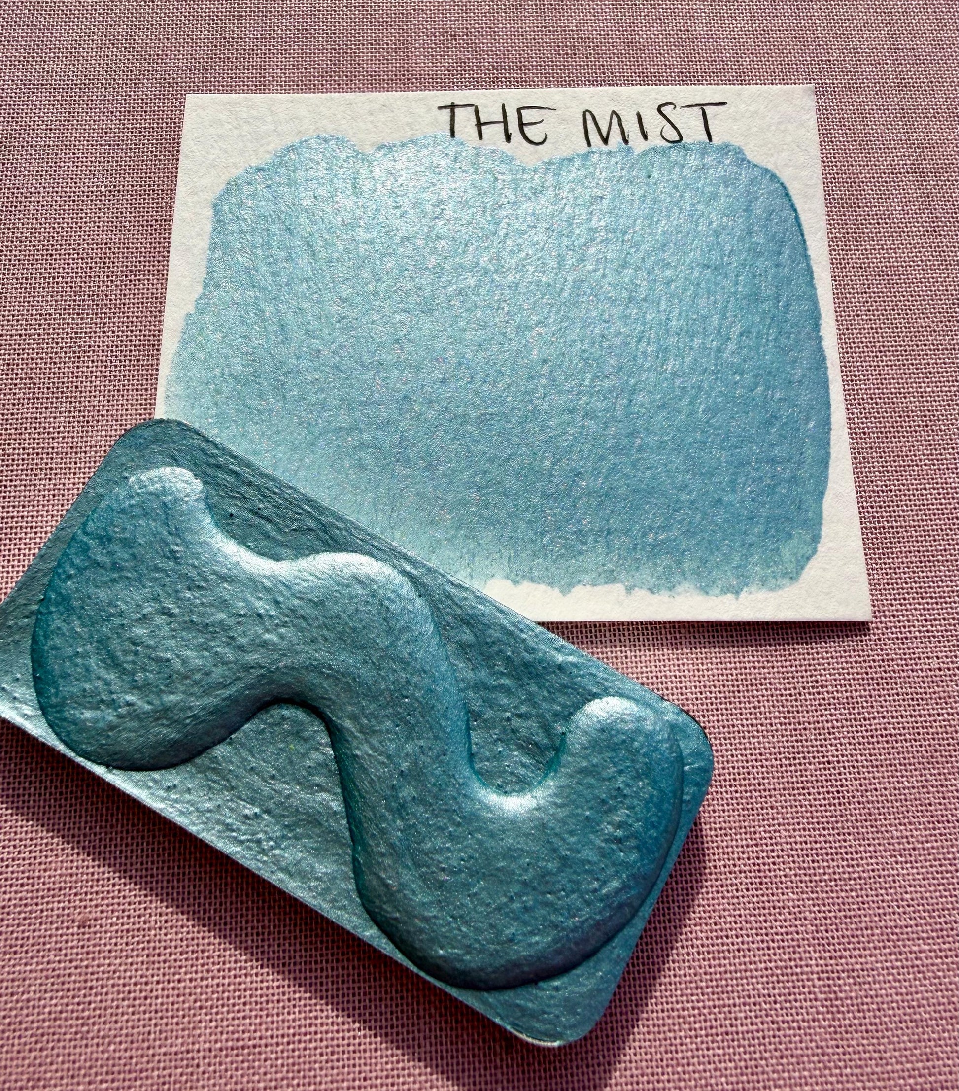 The Mist | Limited Color | Matte and Shimmer Blend | XL Metal Squiggle Pan | Handmade Paint | Watercolors | Watercolor |