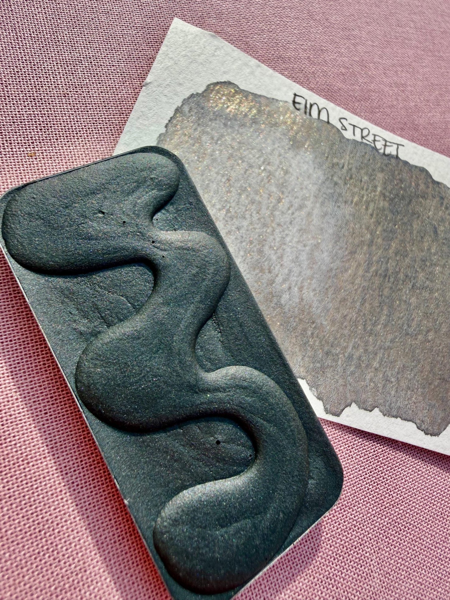 Elm Street | Limited Color | Matte and Shimmer Blend | XL Metal Squiggle Pan | Handmade Paint | Watercolors | Watercolor |