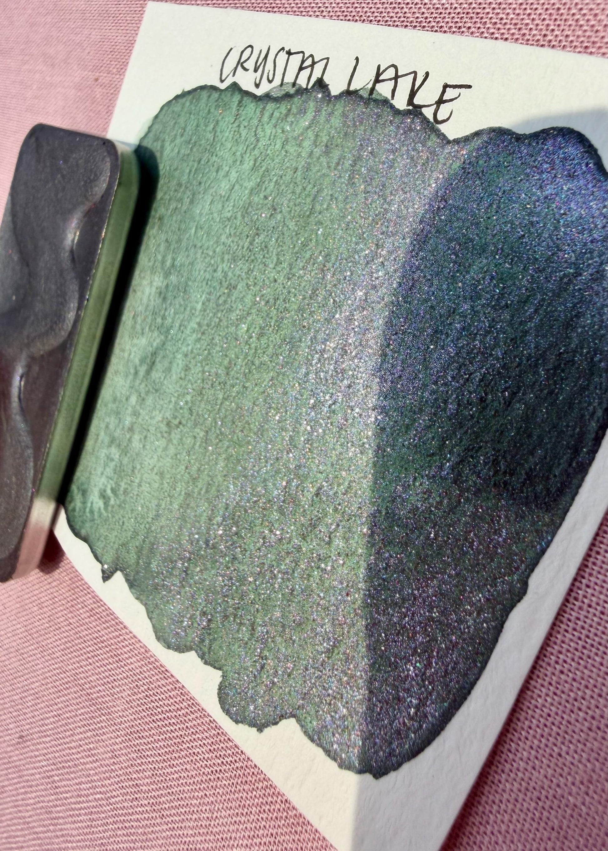 Crystal Lake | Limited Color | Matte and Shimmer Blend | XL Metal Squiggle Pan | Handmade Paint | Watercolors | Watercolor |