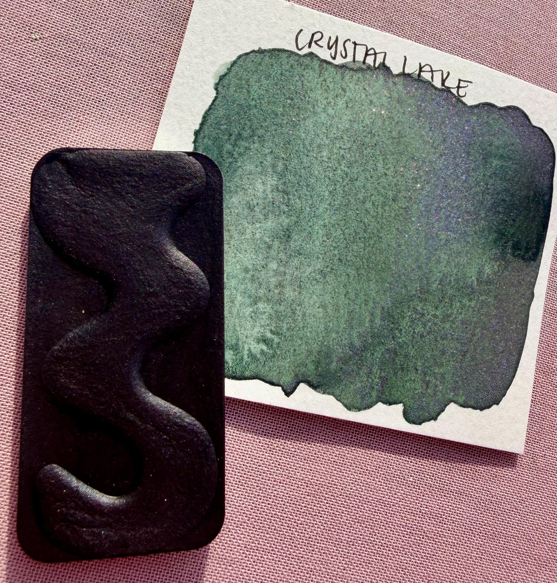 Crystal Lake | Limited Color | Matte and Shimmer Blend | XL Metal Squiggle Pan | Handmade Paint | Watercolors | Watercolor |