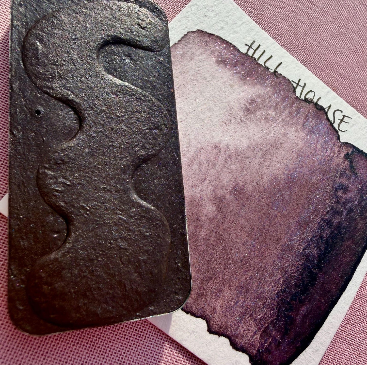 Hill House | Limited Color | Matte and Shimmer Blend | XL Metal Squiggle Pan | Handmade Paint | Watercolors | Watercolor |