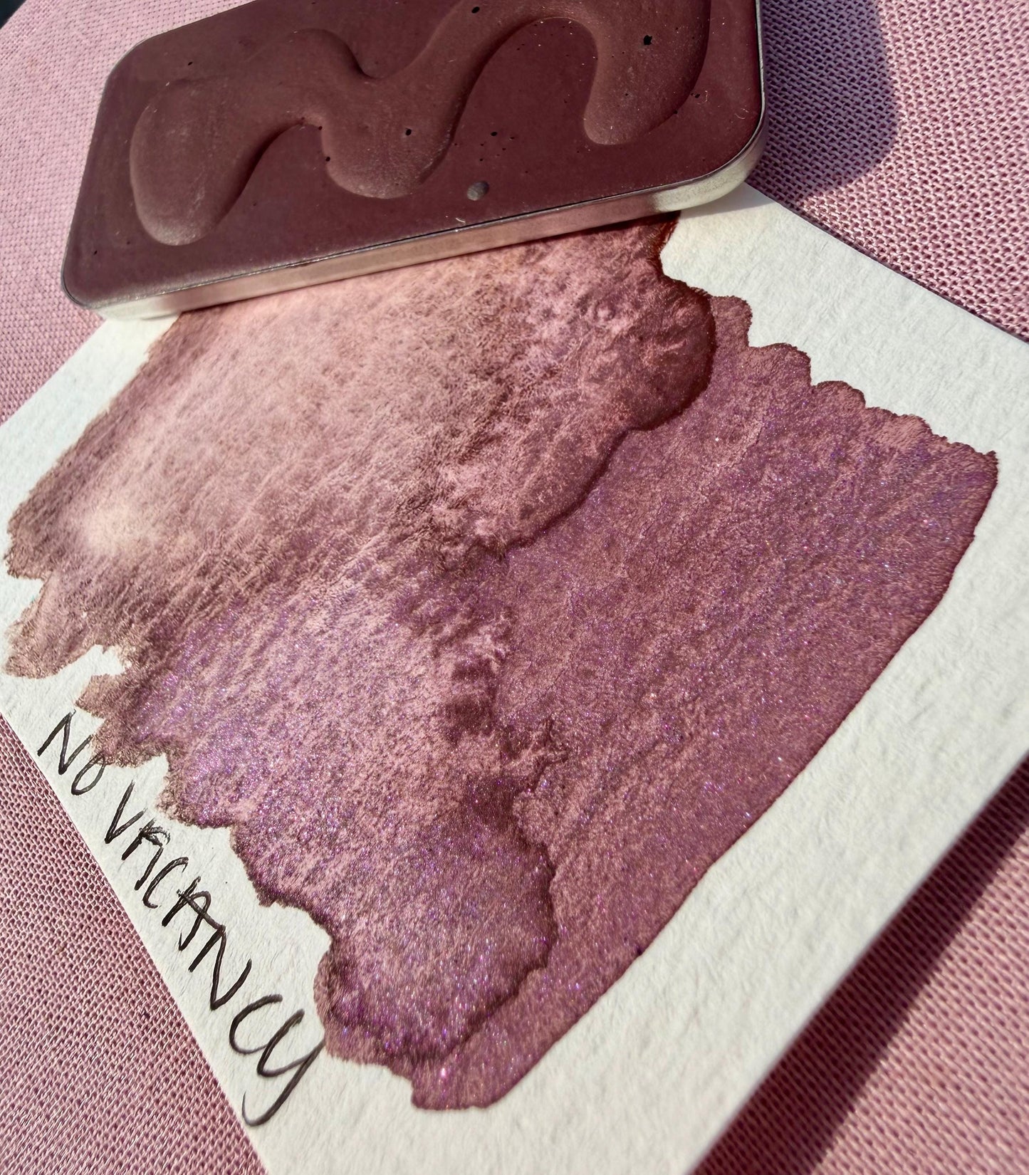 No Vacancy | Limited Color | Matte and Shimmer Blend | XL Metal Squiggle Pan | Handmade Paint | Watercolors | Watercolor |