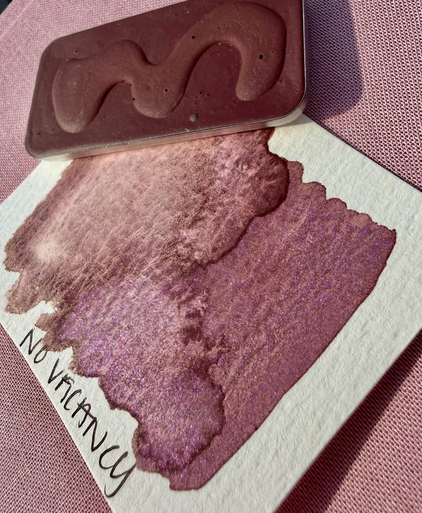 No Vacancy | Limited Color | Matte and Shimmer Blend | XL Metal Squiggle Pan | Handmade Paint | Watercolors | Watercolor |