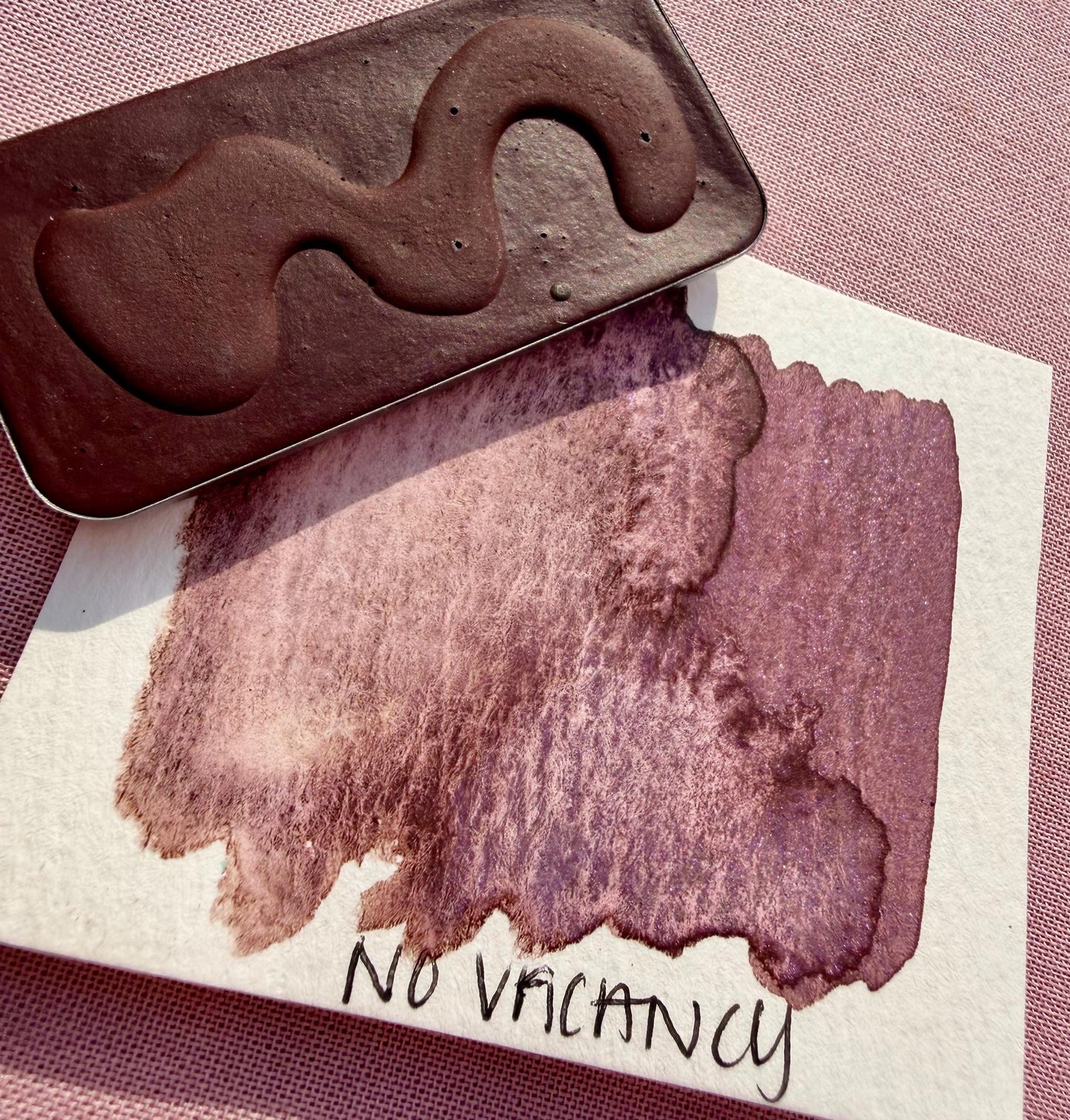 No Vacancy | Limited Color | Matte and Shimmer Blend | XL Metal Squiggle Pan | Handmade Paint | Watercolors | Watercolor |