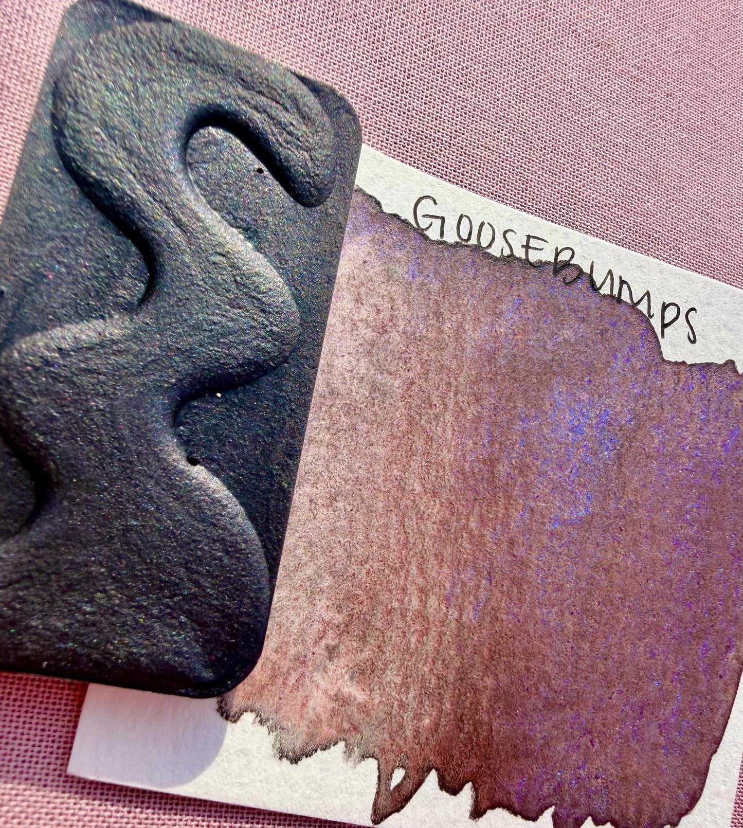 Goosebumps | Limited Color | Matte and Shimmer Blend | XL Metal Squiggle Pan | Handmade Paint | Watercolors | Watercolor |