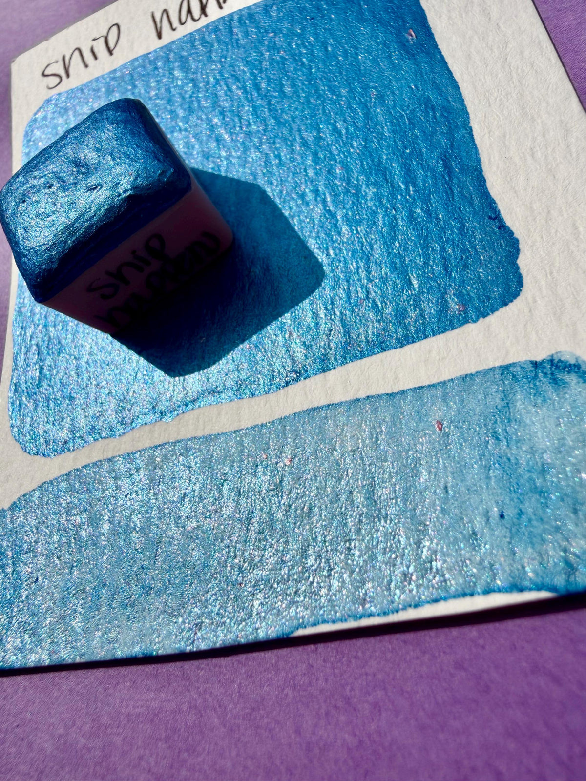Ship Happens - blue and rose foil | Watercolors | LIMITEDCOLOR | Handmade Watercolors | Handmade Paint | Calligraphy |