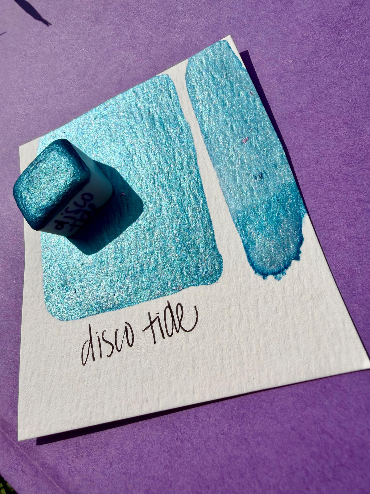 Disco Tide - blue and rose foil | Watercolors | LIMITEDCOLOR | Handmade Watercolors | Handmade Paint | Calligraphy |