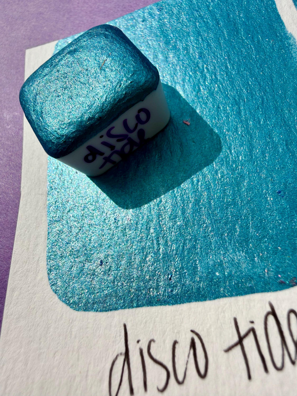 Disco Tide - blue and rose foil | Watercolors | LIMITEDCOLOR | Handmade Watercolors | Handmade Paint | Calligraphy |