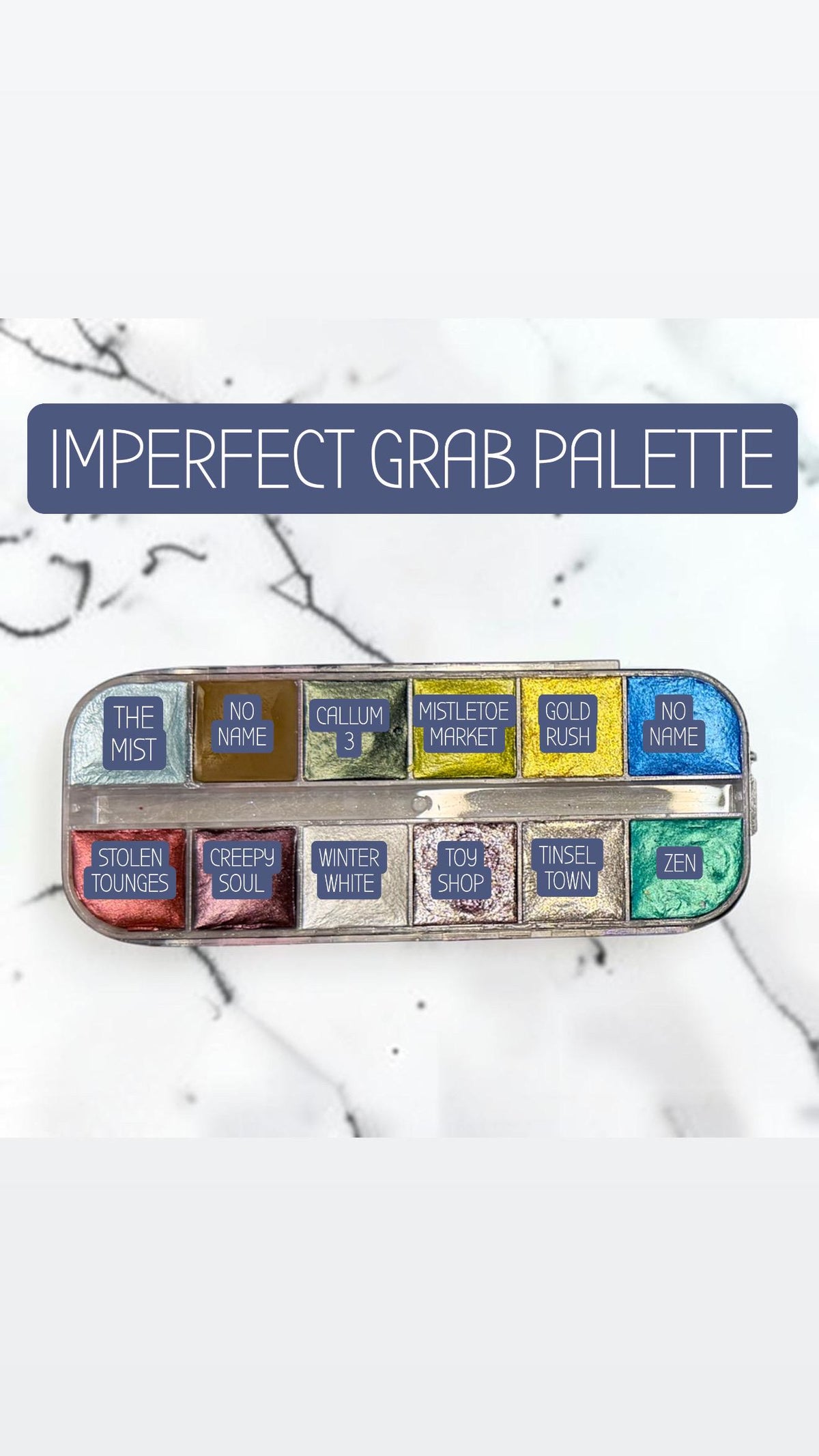Imperfect Grab Palette | Watercolor Palette | Chrome Watercolors | Handmade Paint | Watercolors | Watercolor | Handmade Watercolors |