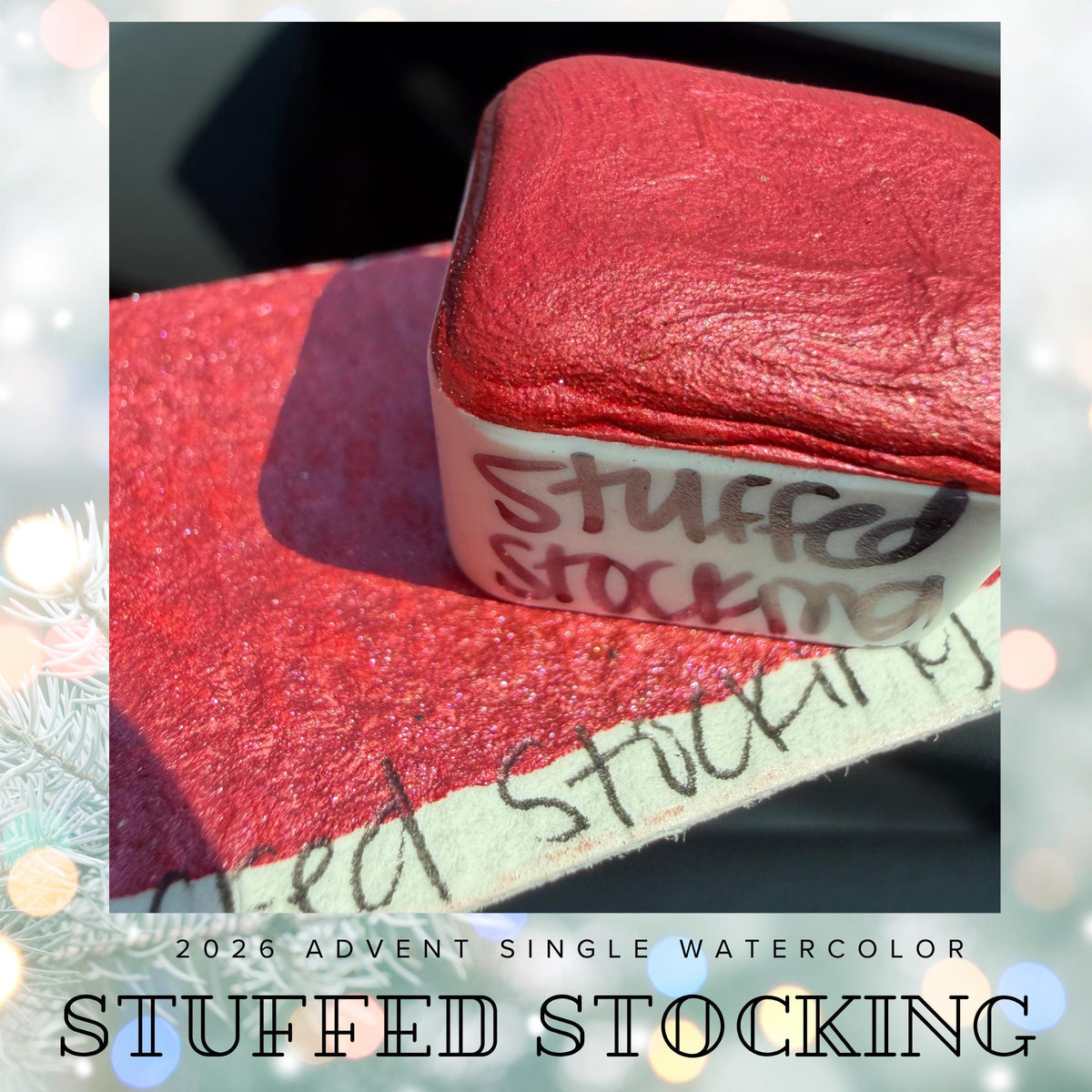 Stuffed Stocking - 2026 Holiday Advent Single Colors | Handmade Watercolors | Handmade Paint | Watercolors | Watercolor Artist |