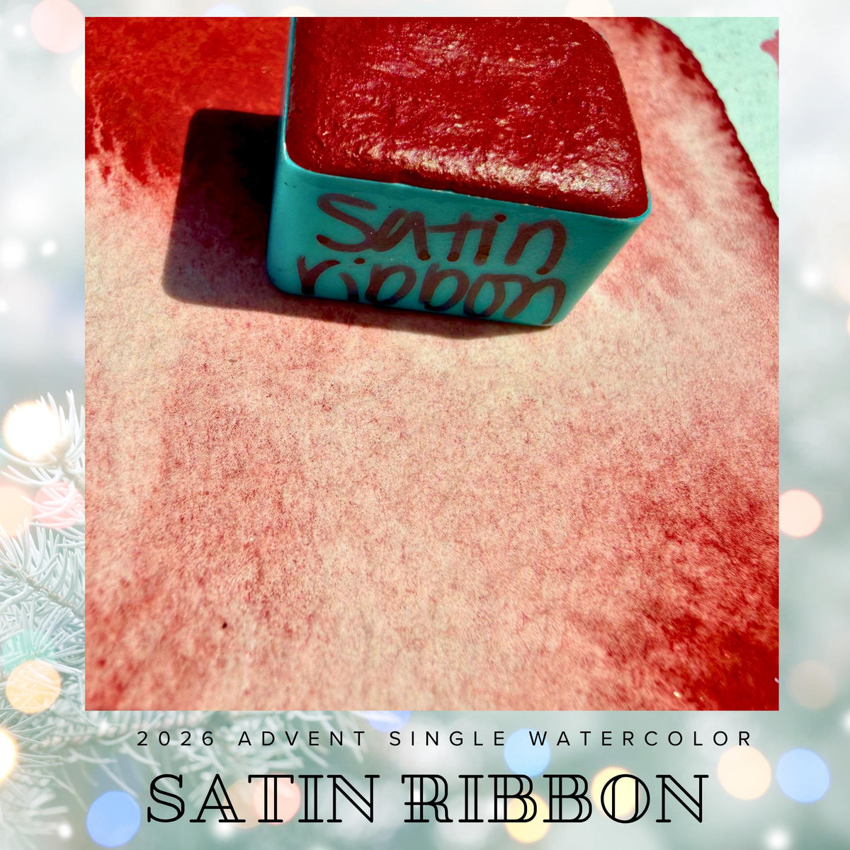 Satin Ribbon - 2026 Holiday Advent Single Colors | Handmade Watercolors | Handmade Paint | Watercolors | Watercolor Artist |