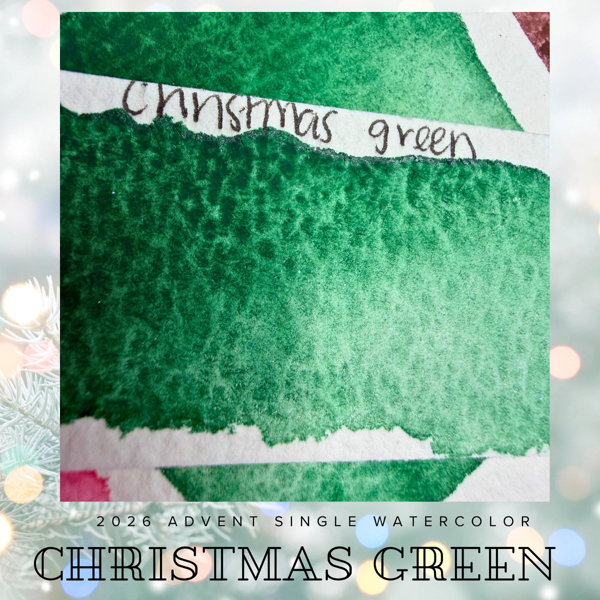 Christmas Green - 2026 Holiday Advent Single Colors | Handmade Watercolors | Handmade Paint | Watercolors | Watercolor Artist |