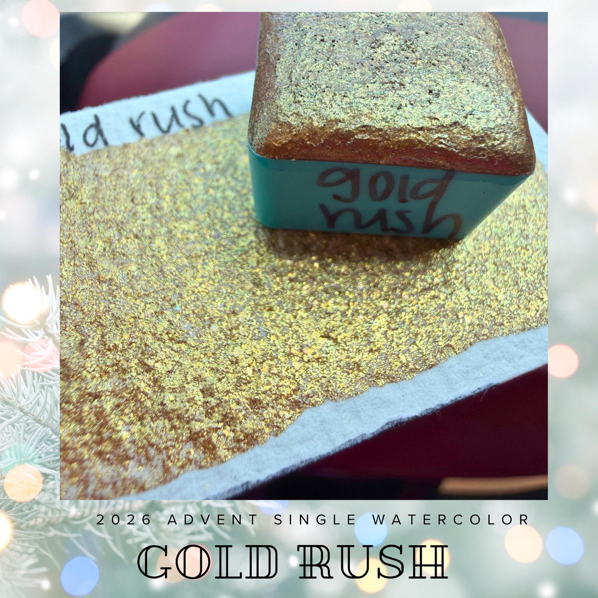 Gold Rush - 2026 Holiday Advent Single Colors | Handmade Watercolors | Handmade Paint | Watercolors | Watercolor Artist |
