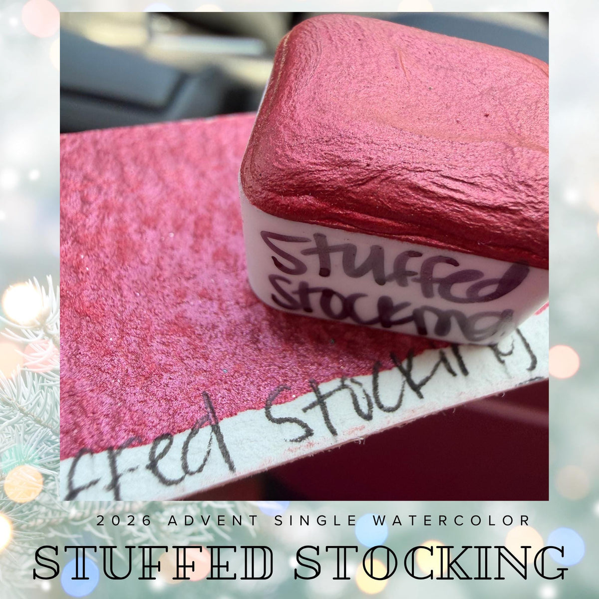 Stuffed Stocking - 2026 Holiday Advent Single Colors | Handmade Watercolors | Handmade Paint | Watercolors | Watercolor Artist |