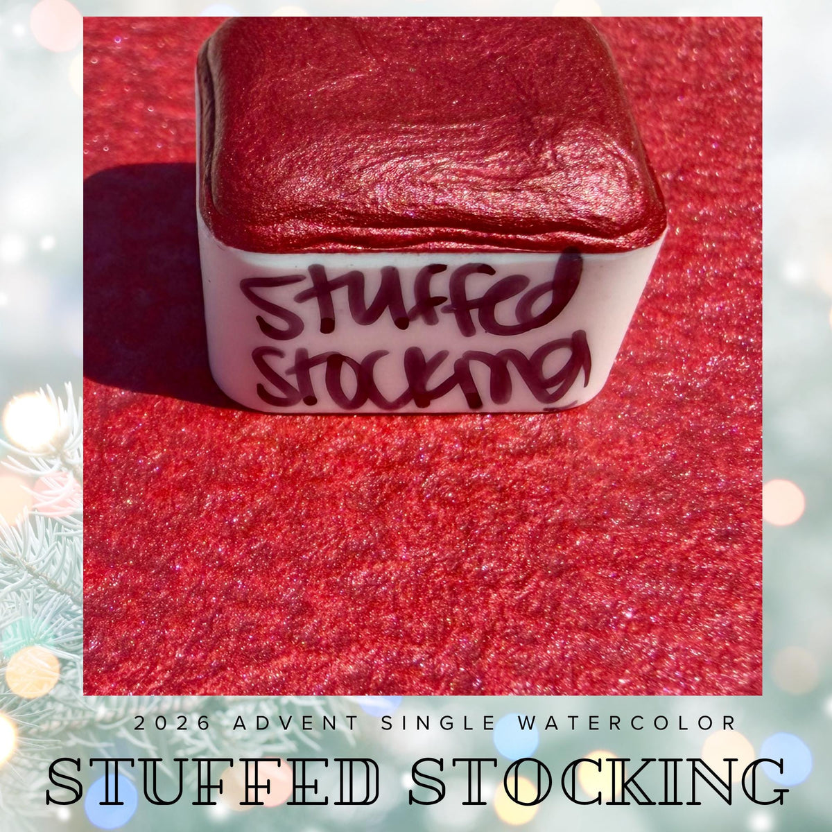 Stuffed Stocking - 2026 Holiday Advent Single Colors | Handmade Watercolors | Handmade Paint | Watercolors | Watercolor Artist |