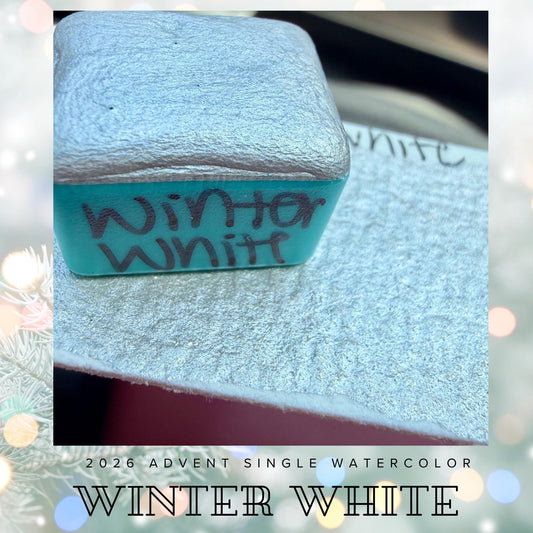 Winter White - 2026 Holiday Advent Single Colors | Handmade Watercolors | Handmade Paint | Watercolors | Watercolor Artist |