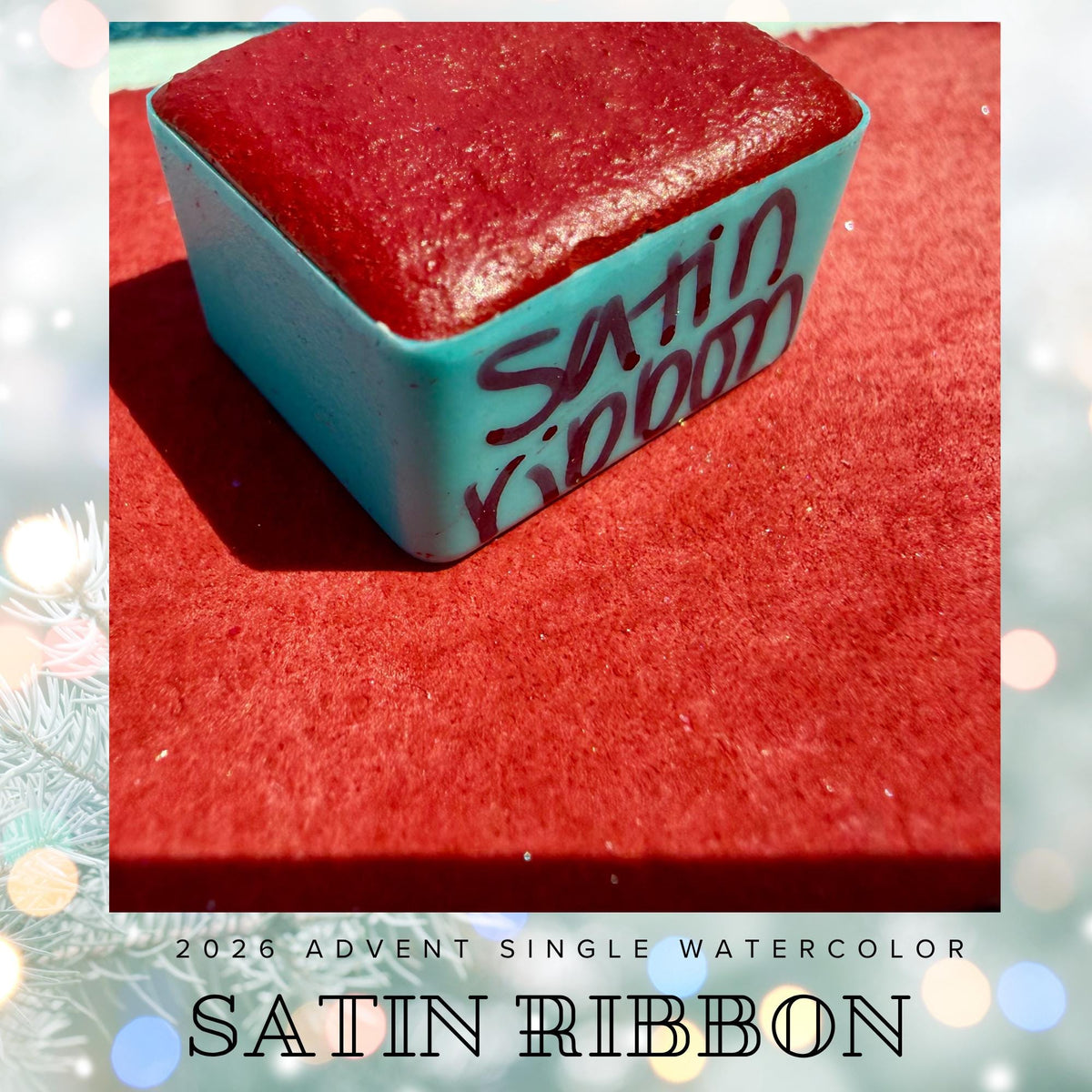 Satin Ribbon - 2026 Holiday Advent Single Colors | Handmade Watercolors | Handmade Paint | Watercolors | Watercolor Artist |